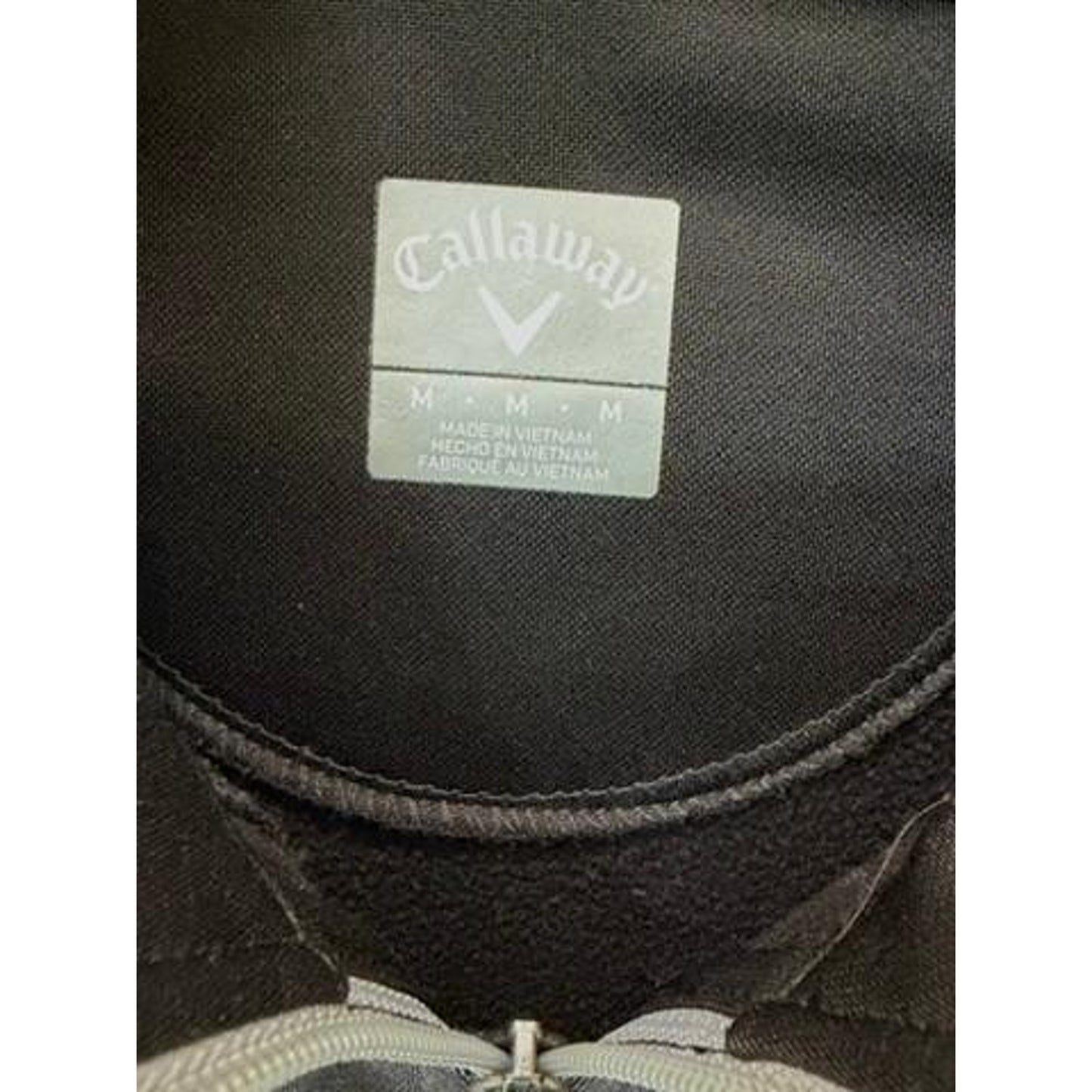 Callaway Golf Pullover Mens Medium Black Gray 1/4 Zip Fleece Lined Sweater