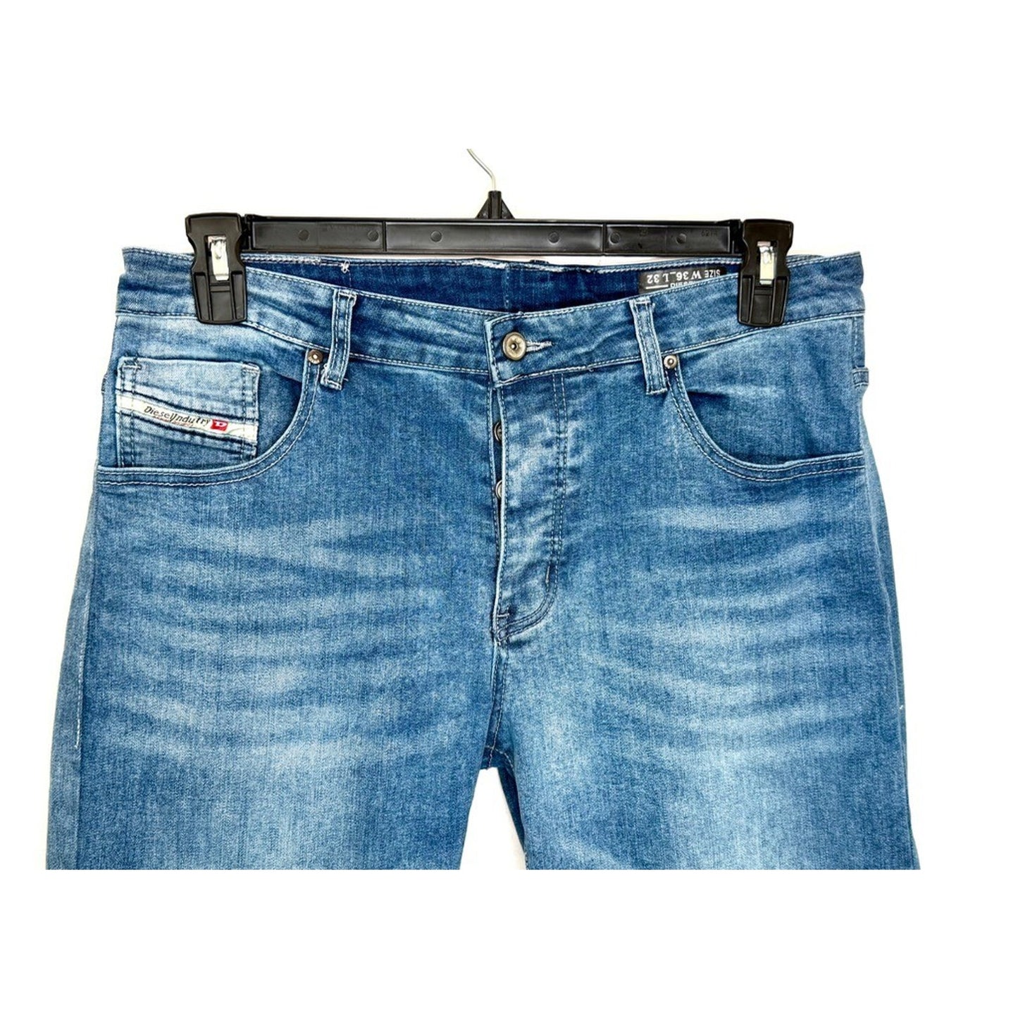 Diesel Buster Jeans Mens 36x32 Blue Denim Regular Slim Tapered Made in Italy