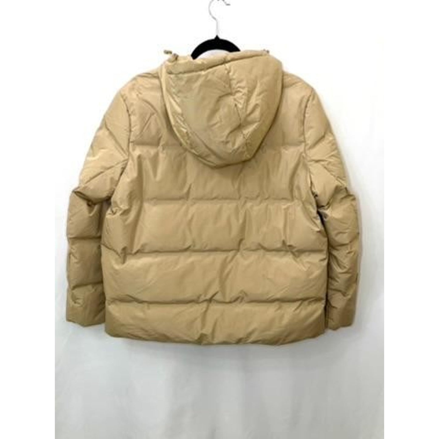 Cole Haan Signature Hooded Puffer Jacket Womens Large Beige Down Blend Parka