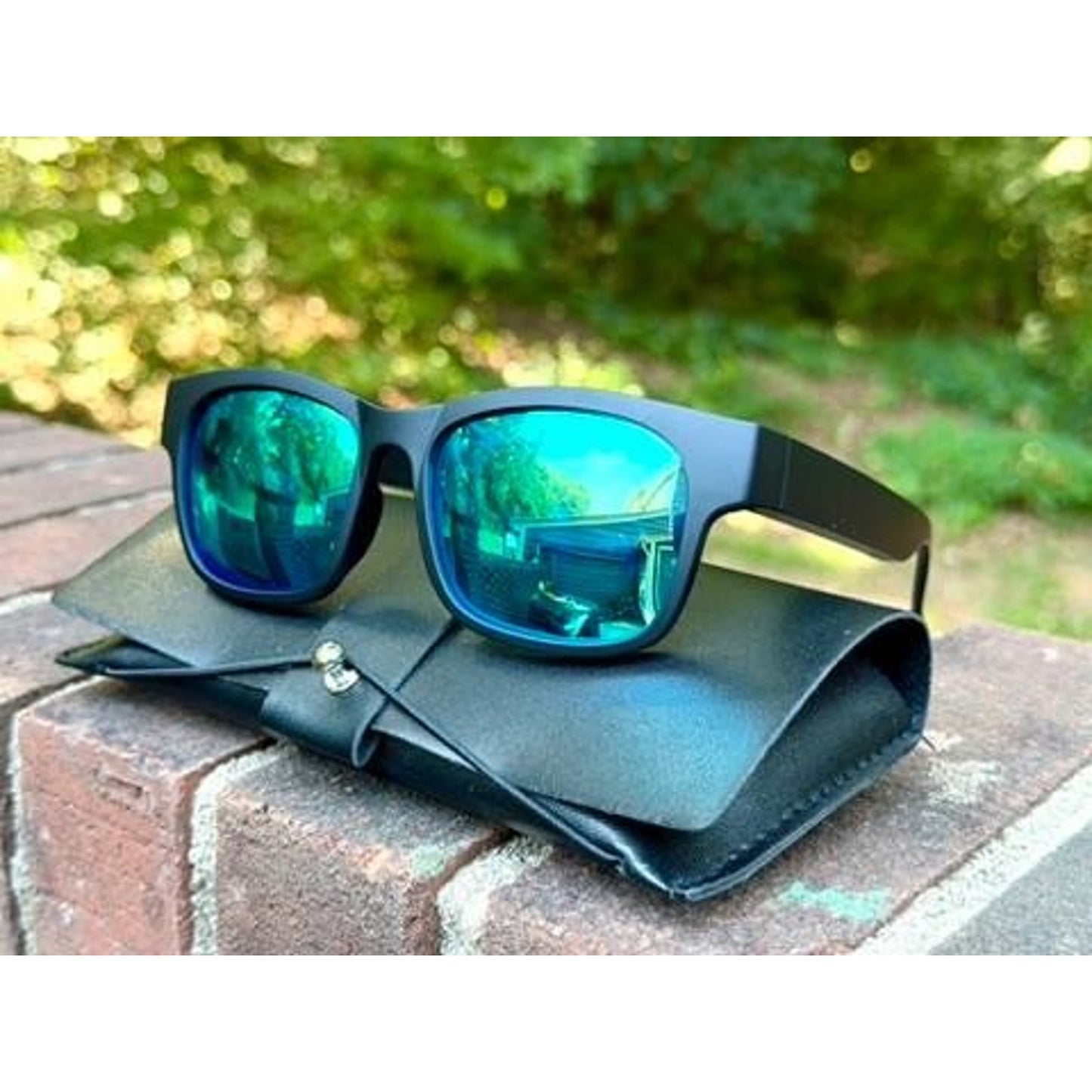 Bluetooth Smart Sunglasses Wireless Audio Music Matte Black Blue Green Mirror
