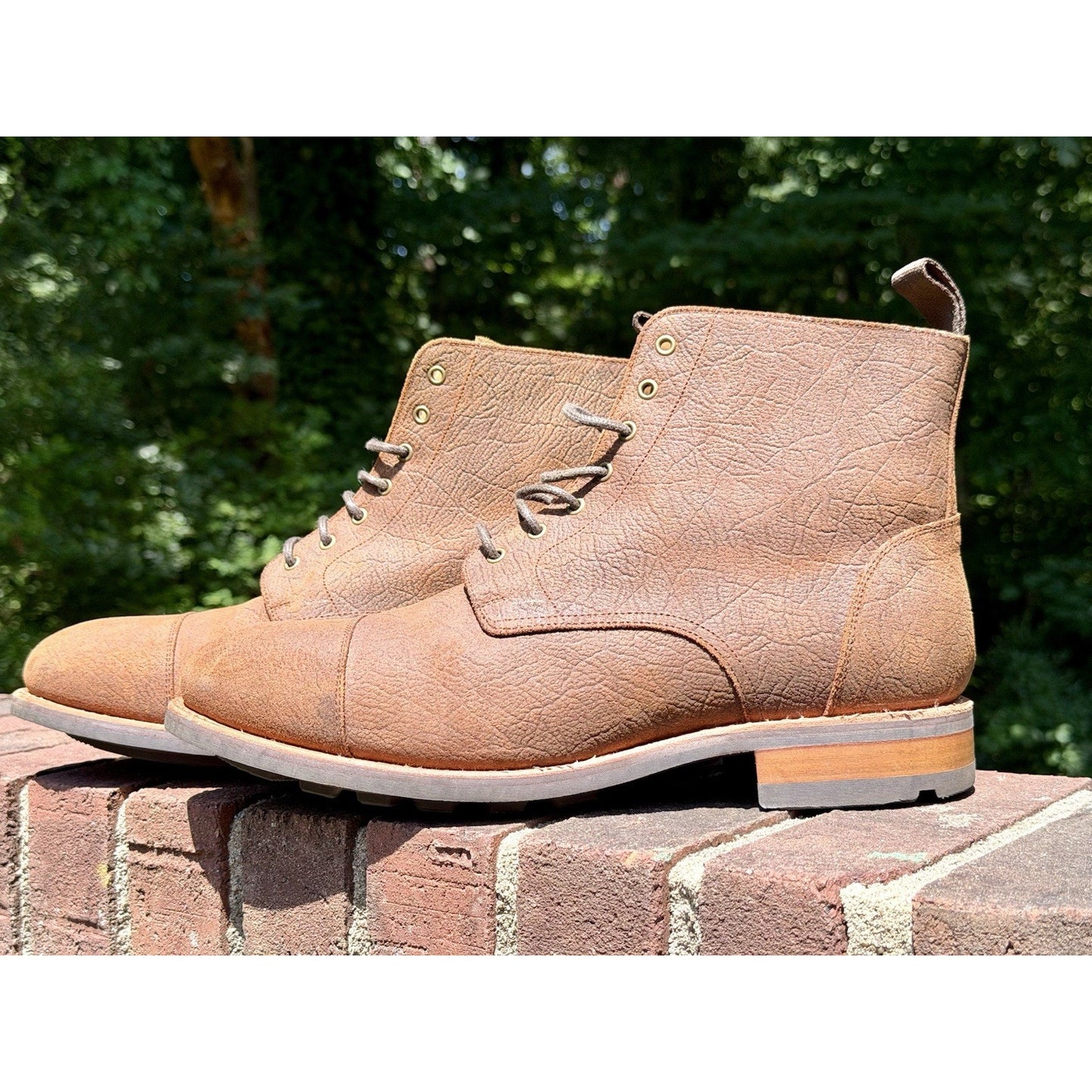 TAFT The Dragon Men Boots Size 10 Rust Brown Textured Leather Cap Toe NIB 952029