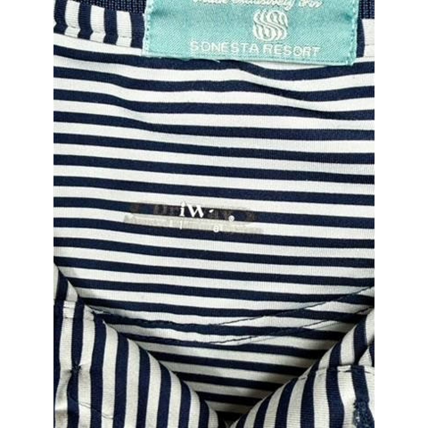 Fairway Activewear Sonesta Resort Hilton Head Polo Shirt Mens Large Blue Striped