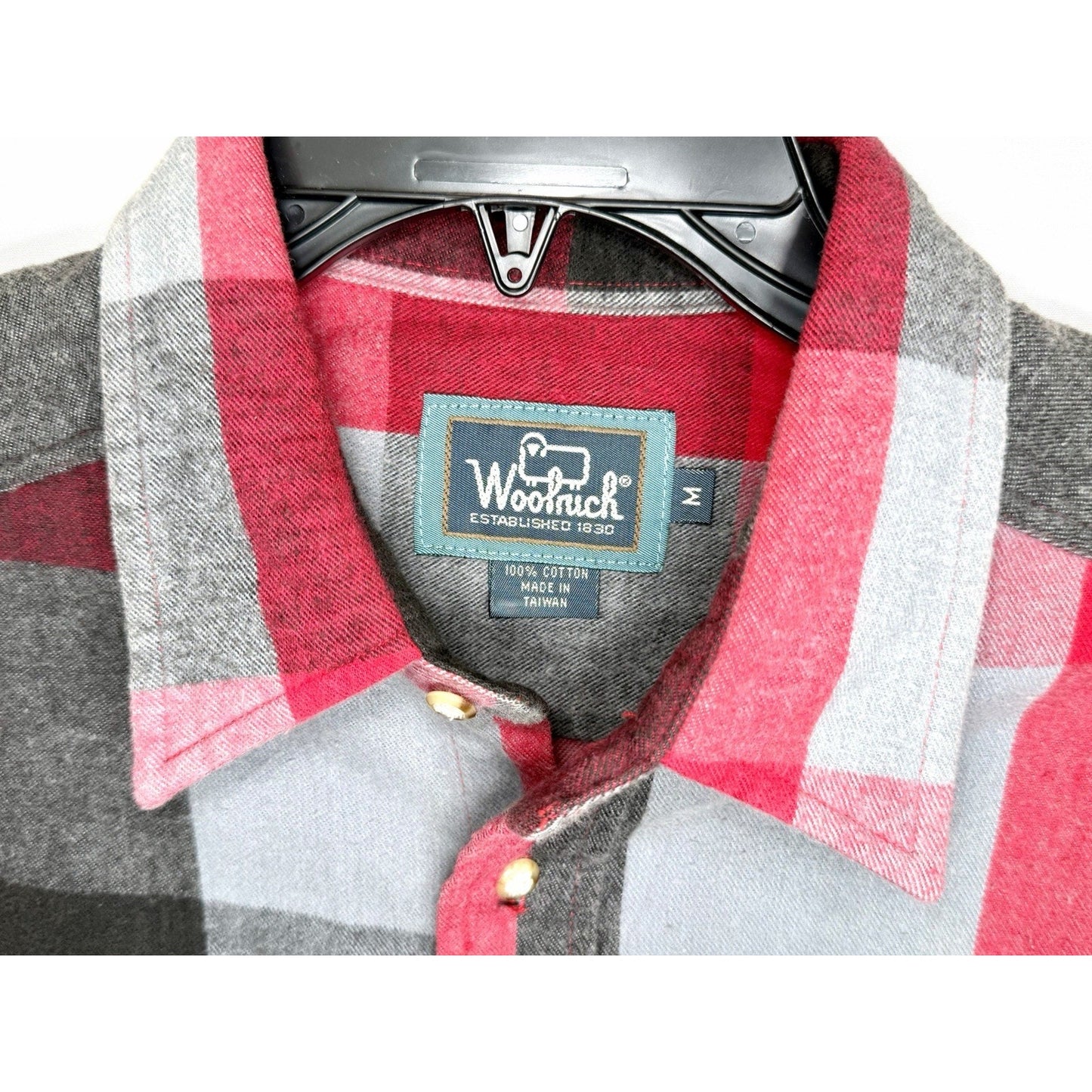Vintage Woolrich Flannel Shirt Men’s Medium Red Black Gray Buffalo