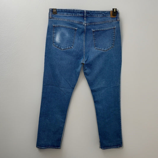 UB Tech Jeans Mens Travel Explore Discover Straight Stretch Denim Blue 38x32