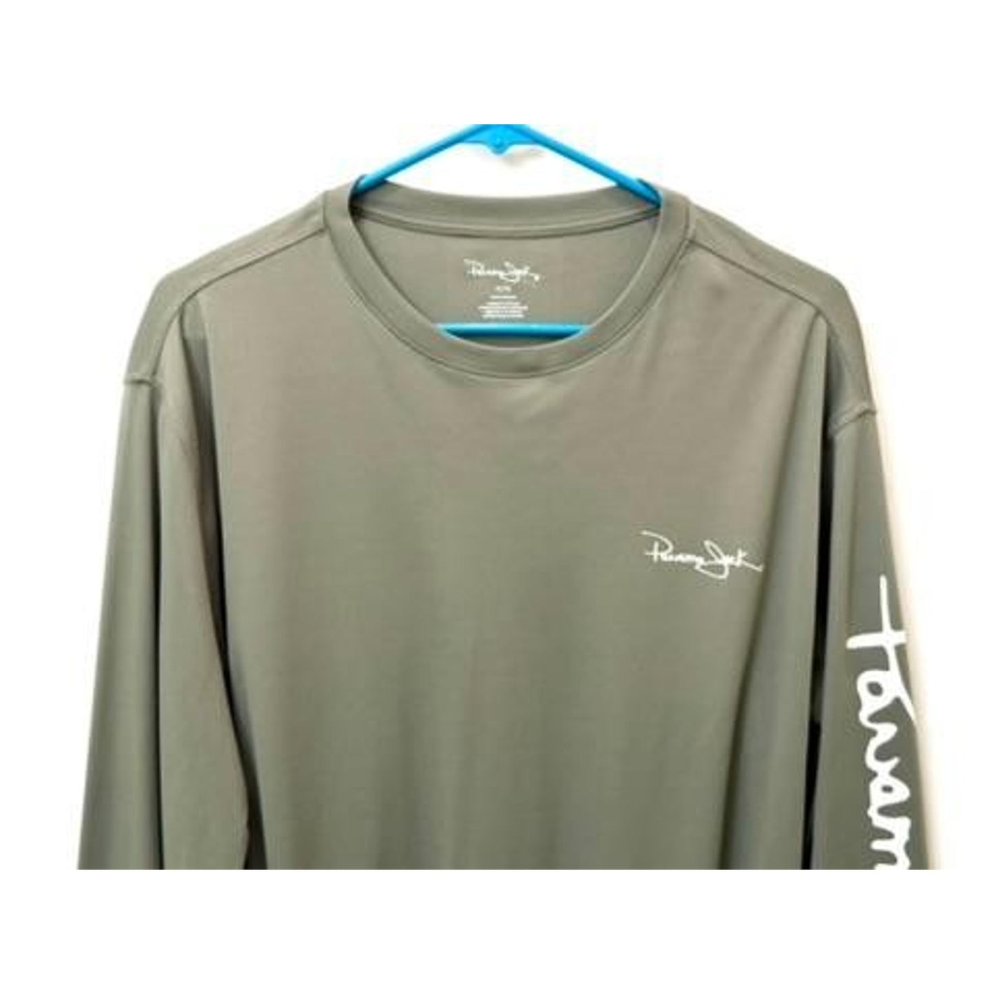 Panama Jack Long Sleeve Shirt Mens XL Olive Green Graphic Sun Protection Tee