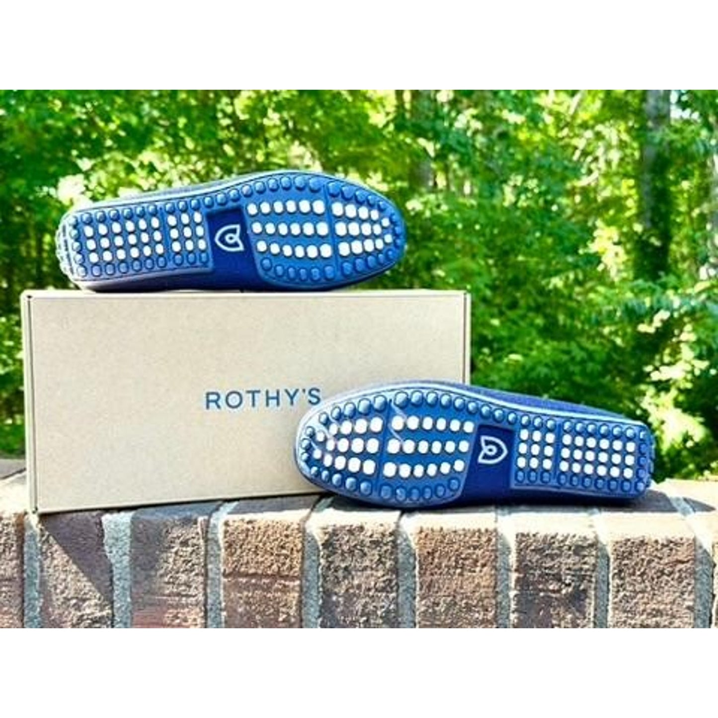 Rothys The Driving Loafer Amalfi Blue Slip On Shoes Mens Size 7.5 NIB