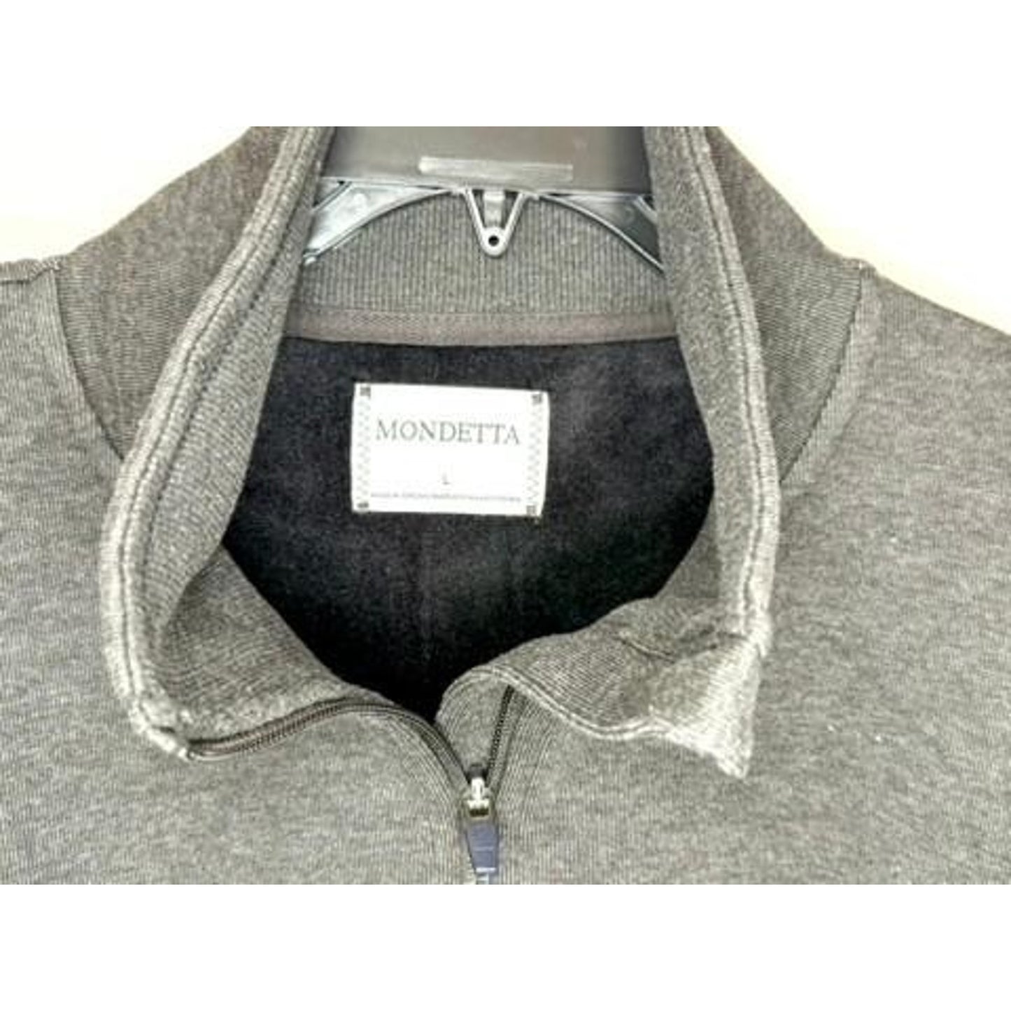 Mondetta Womens Full Zip Jacket Large Gray Plush Fleece Lined Mock Neck