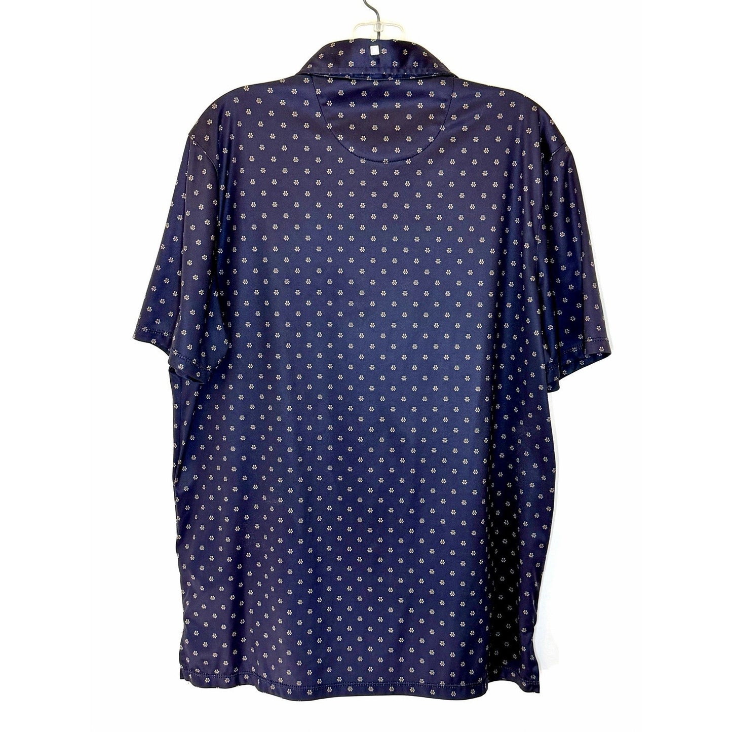 QED Style Polo Shirt Men’s Medium Blue Short Sleeve Polyester Blend Golf Golfer