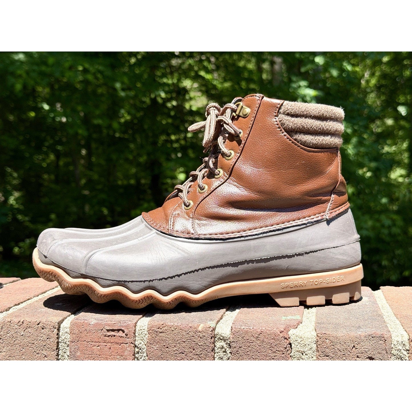 Sperry Avenue Men's Duck Boots Size 11 M Brown/Grey Waterproof Worn Twice!