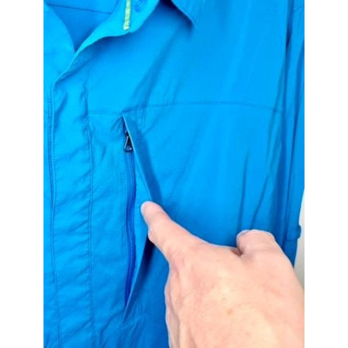REI Co-op Sahara Hiking Shirt Mens XL Blue Long Sleeve Nylon Spandex Trail
