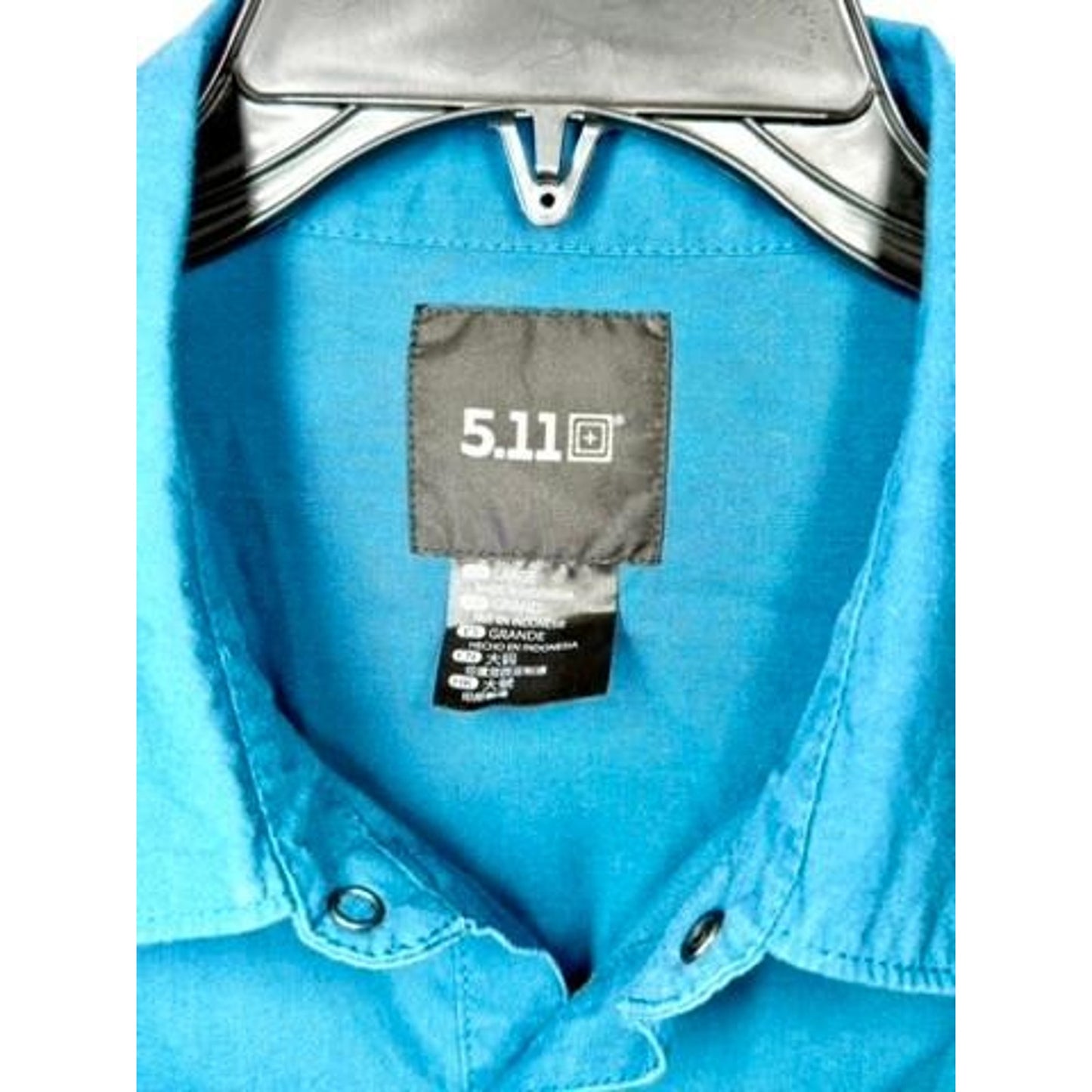 5.11 Tactical Shirt Mens Large Blue Long Sleeve Snap Button Casual Outdoor