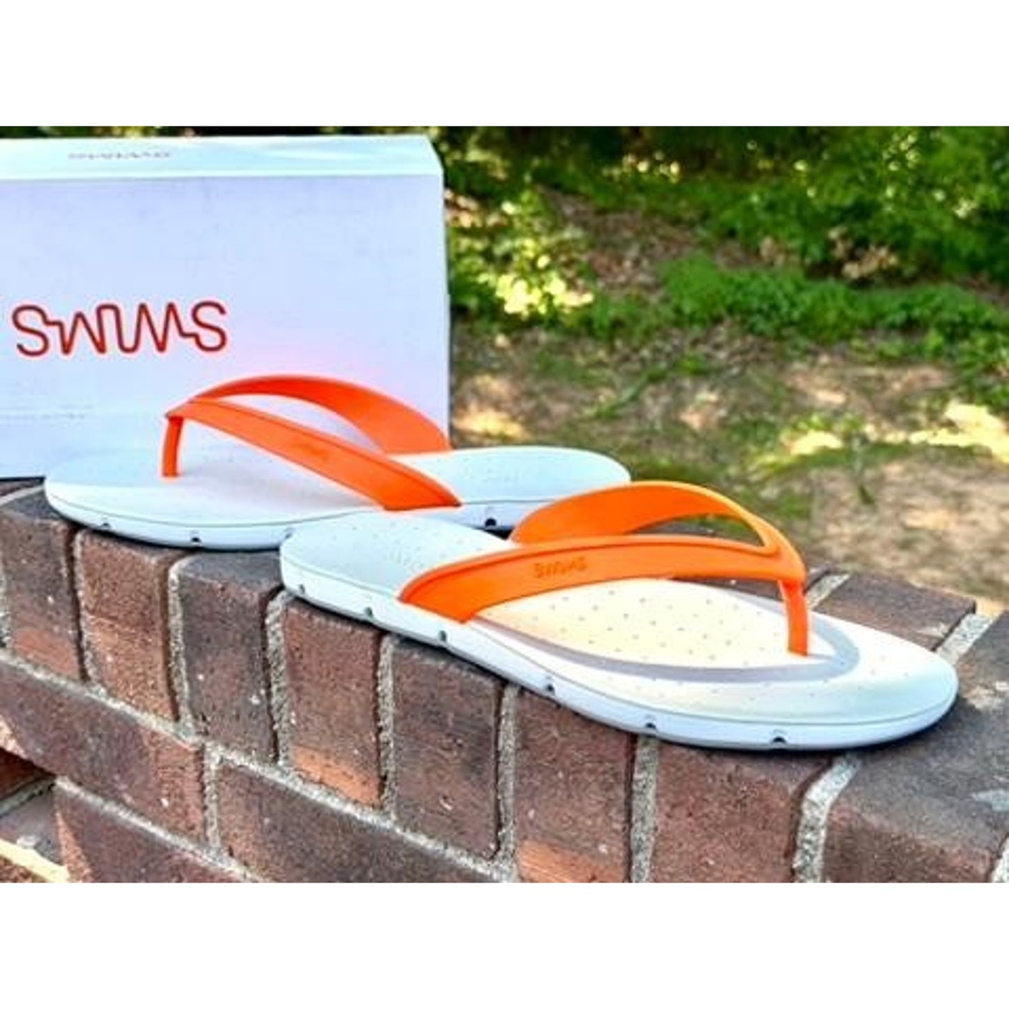 SWIMS Breeze Thong Sandal Mens Size 11 Orange White Gray Flip Flop 21287-589-11
