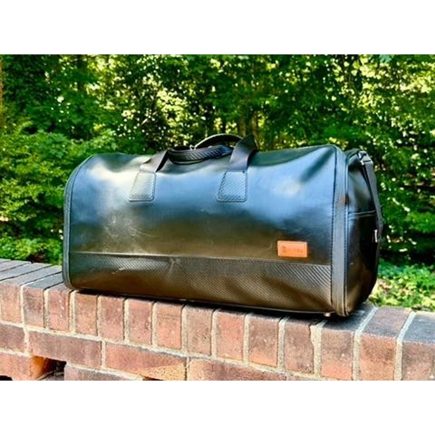 Stitch Golf Ultimate Garment Bag Black Leather Convertible Duffle Travel Bag