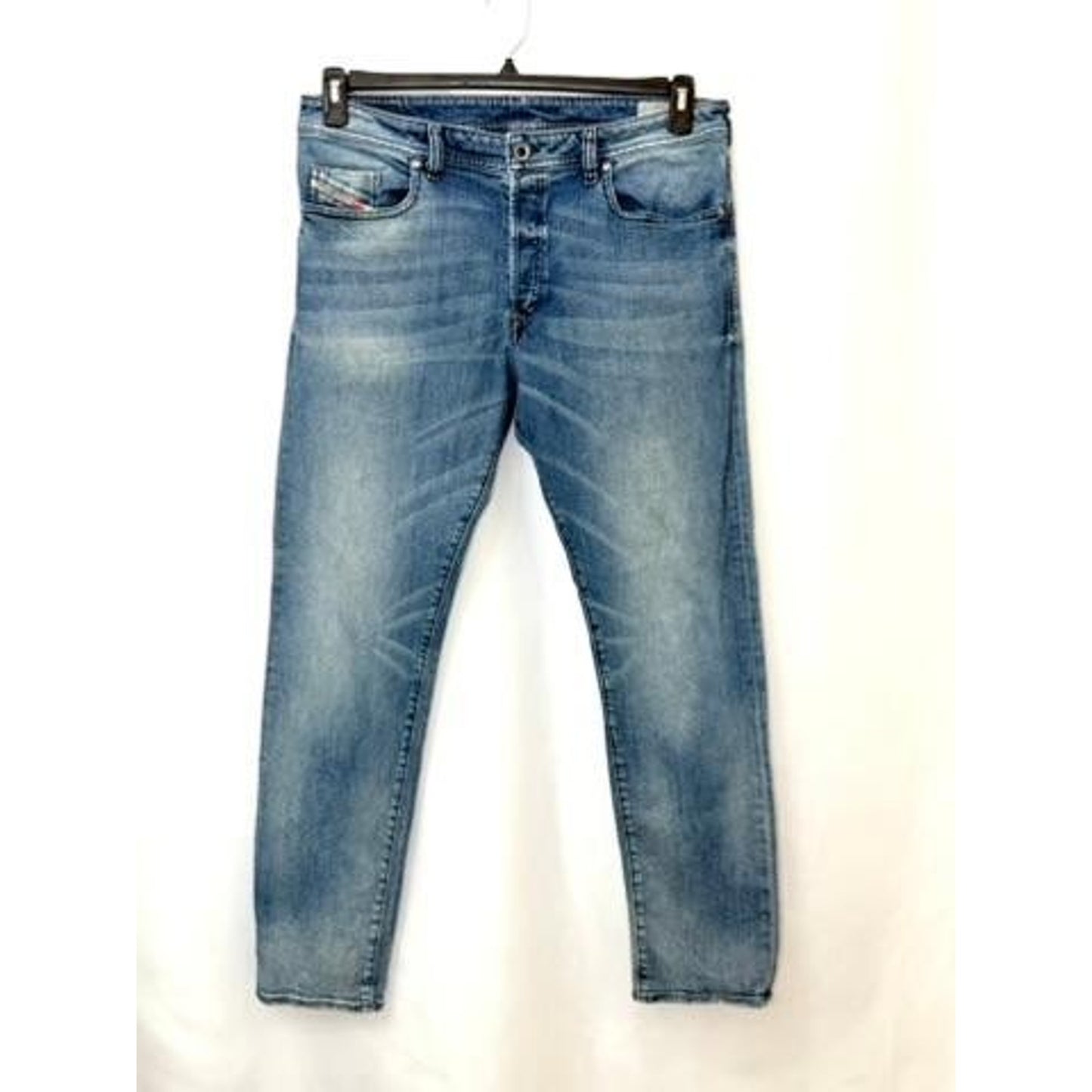 Diesel Buster Slim Tapered Jeans Mens 36x32 Blue Stretch Denim Wash C853P