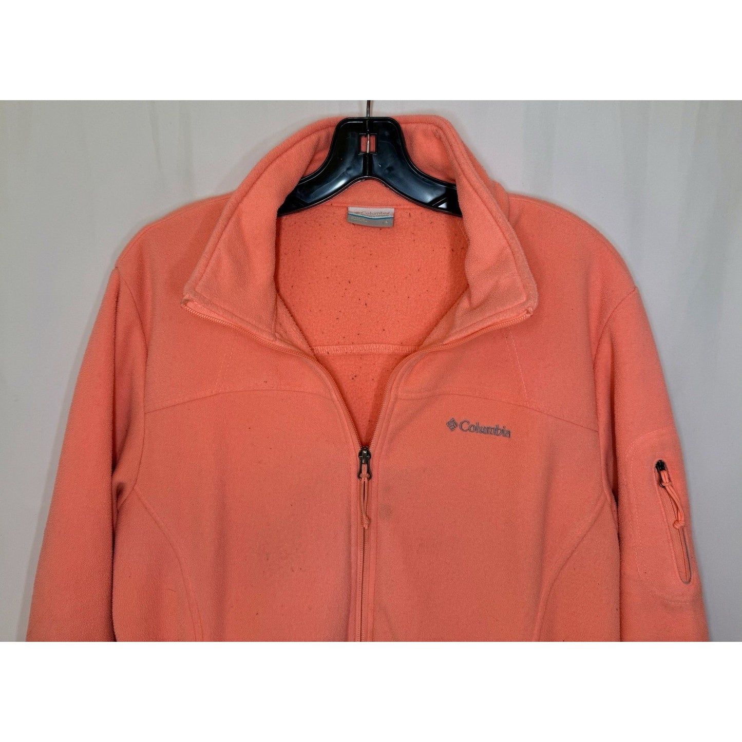 Columbia Jacket, Women's Size Large, Pink, Full Zip, Pocket on arm