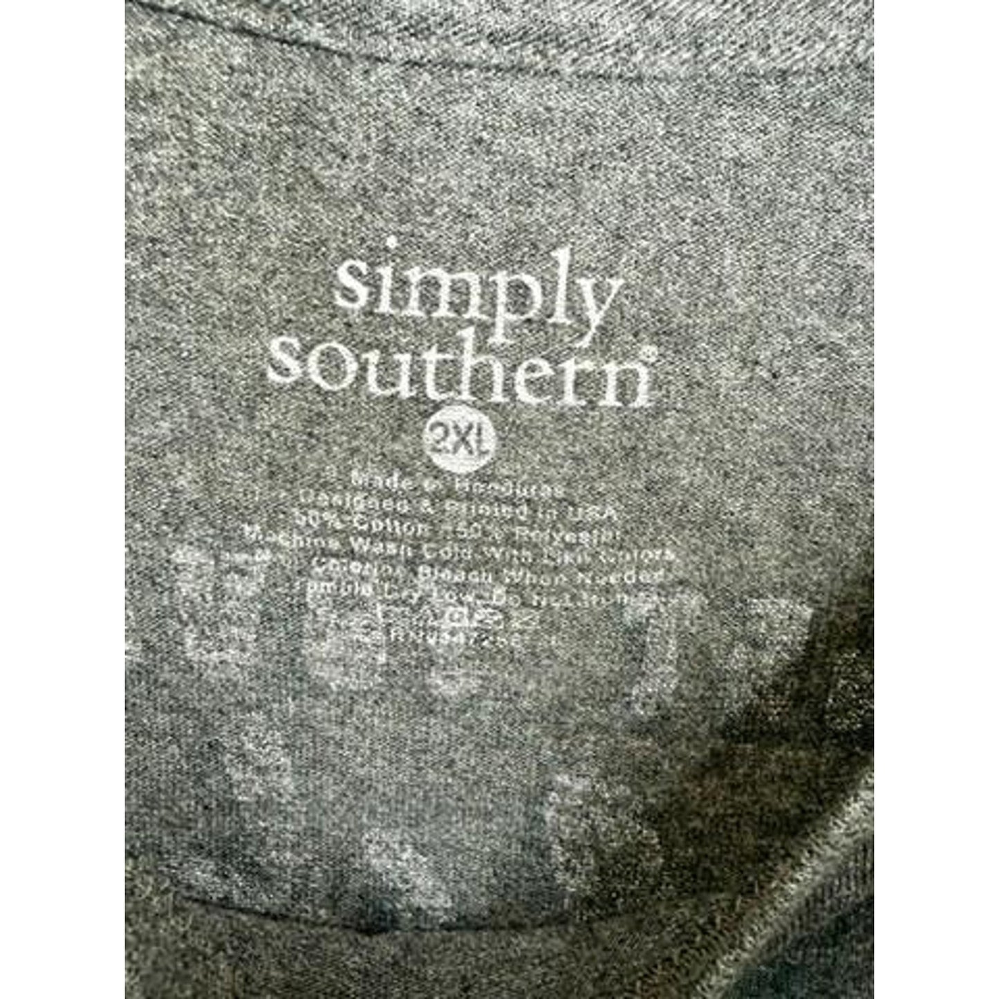 Simply Southern Let Your Soul Shine Long Sleeve Shirt Womens 2XL Grey Sunflower