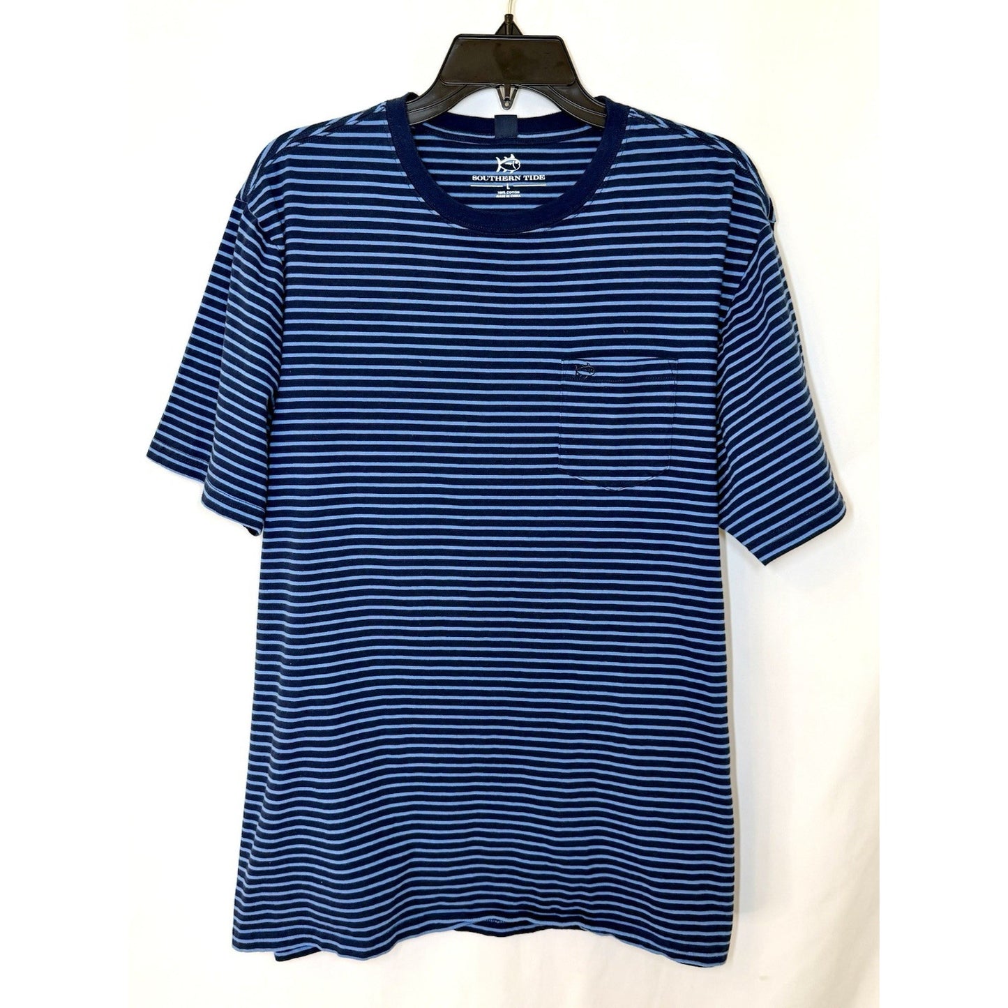 Southern Tide Men’s Stripe Skipjack S/S Tee True Navy Size Large MSRP $44.00