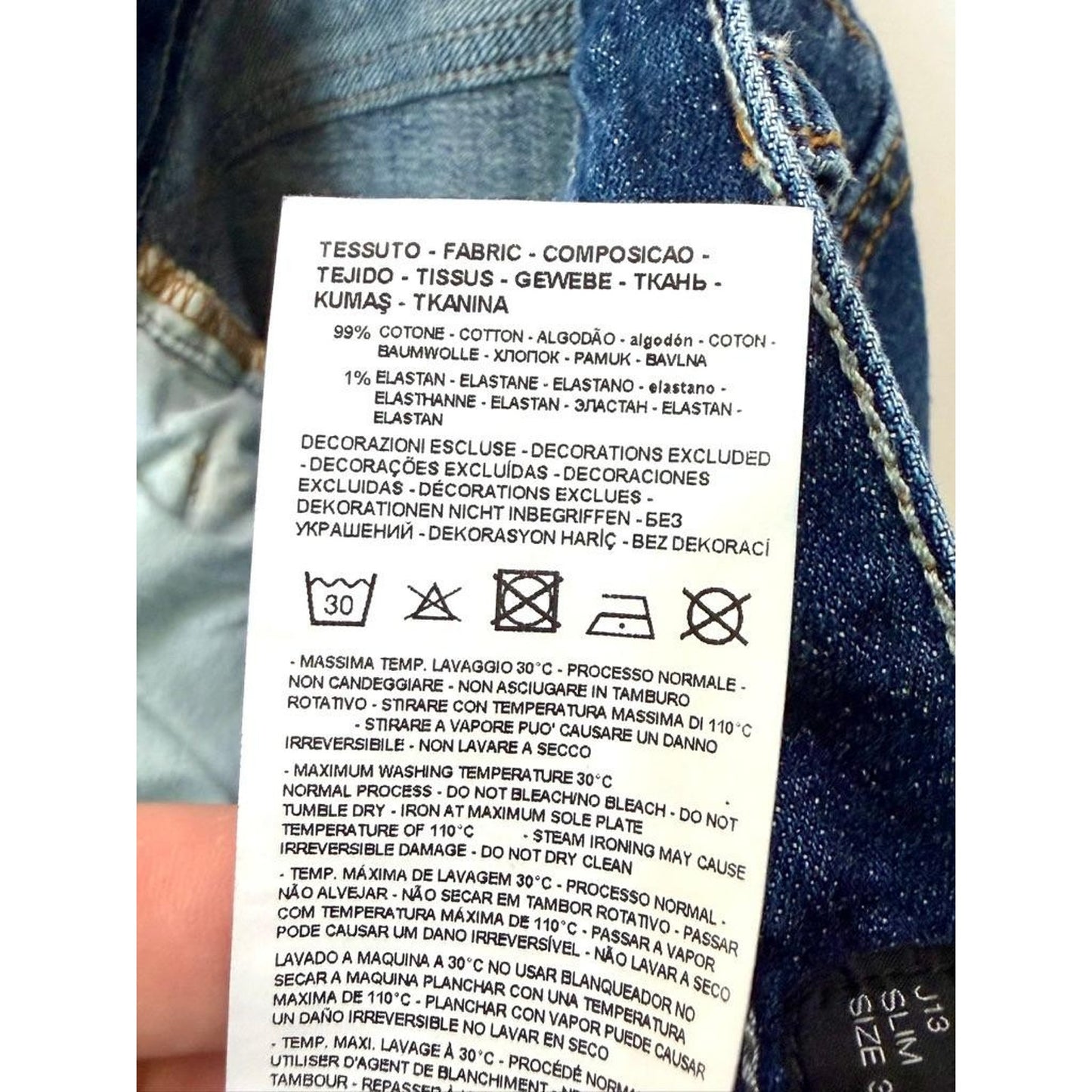 Armani Exchange J13 Slim Fit Jeans Mens Size 36 Blue Denim Pants