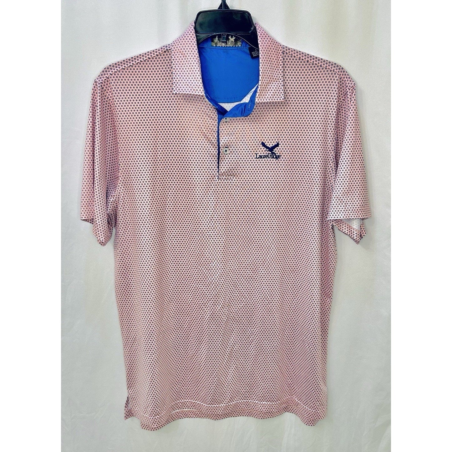 Laurel Ridge Pink/Blue Performance Golf Polo Men’s Size Medium/ Breathable