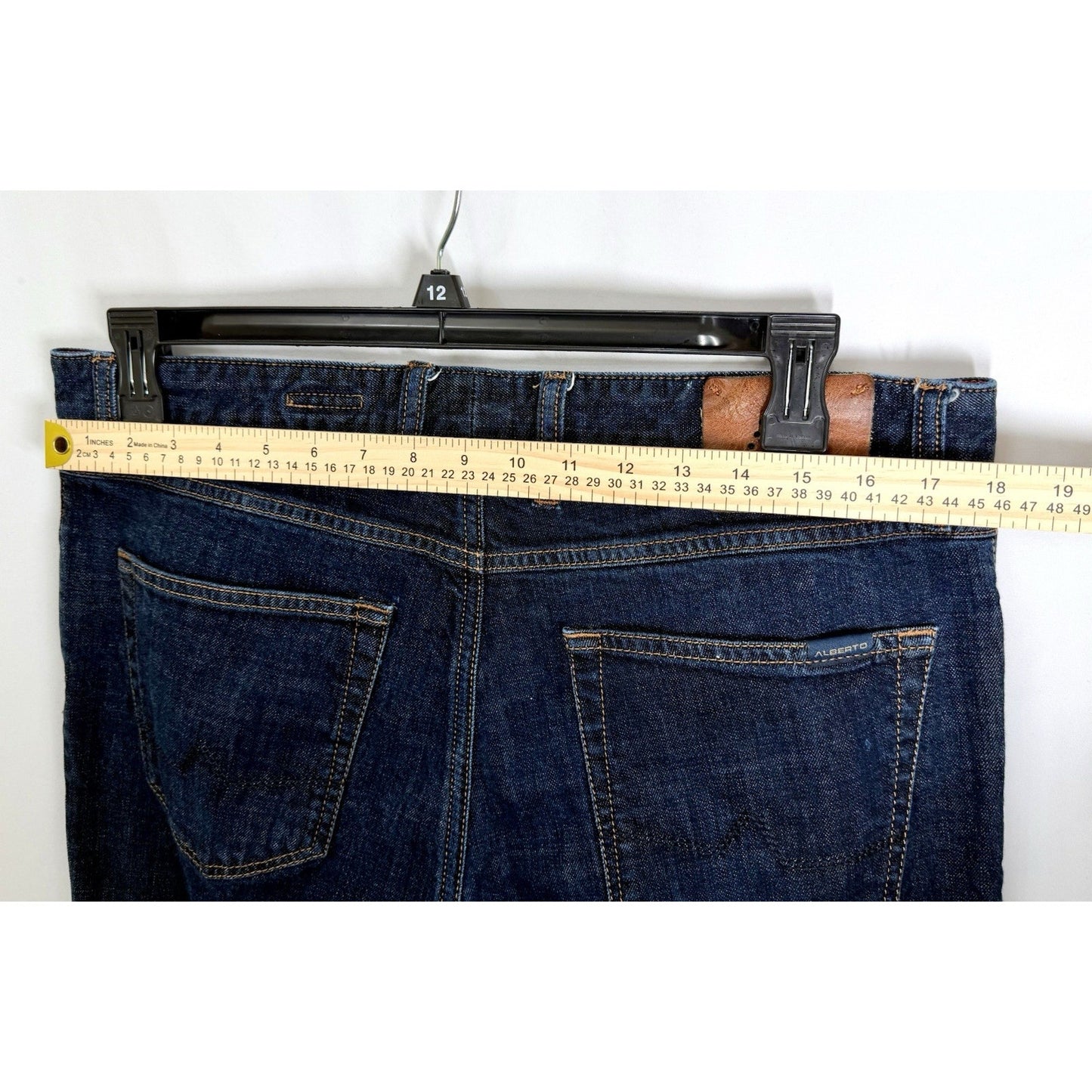 Alberto Pipe Regular Slim Fit Denim Blue Dark Wash 38x30 (Tag 38x34) $245 Retail