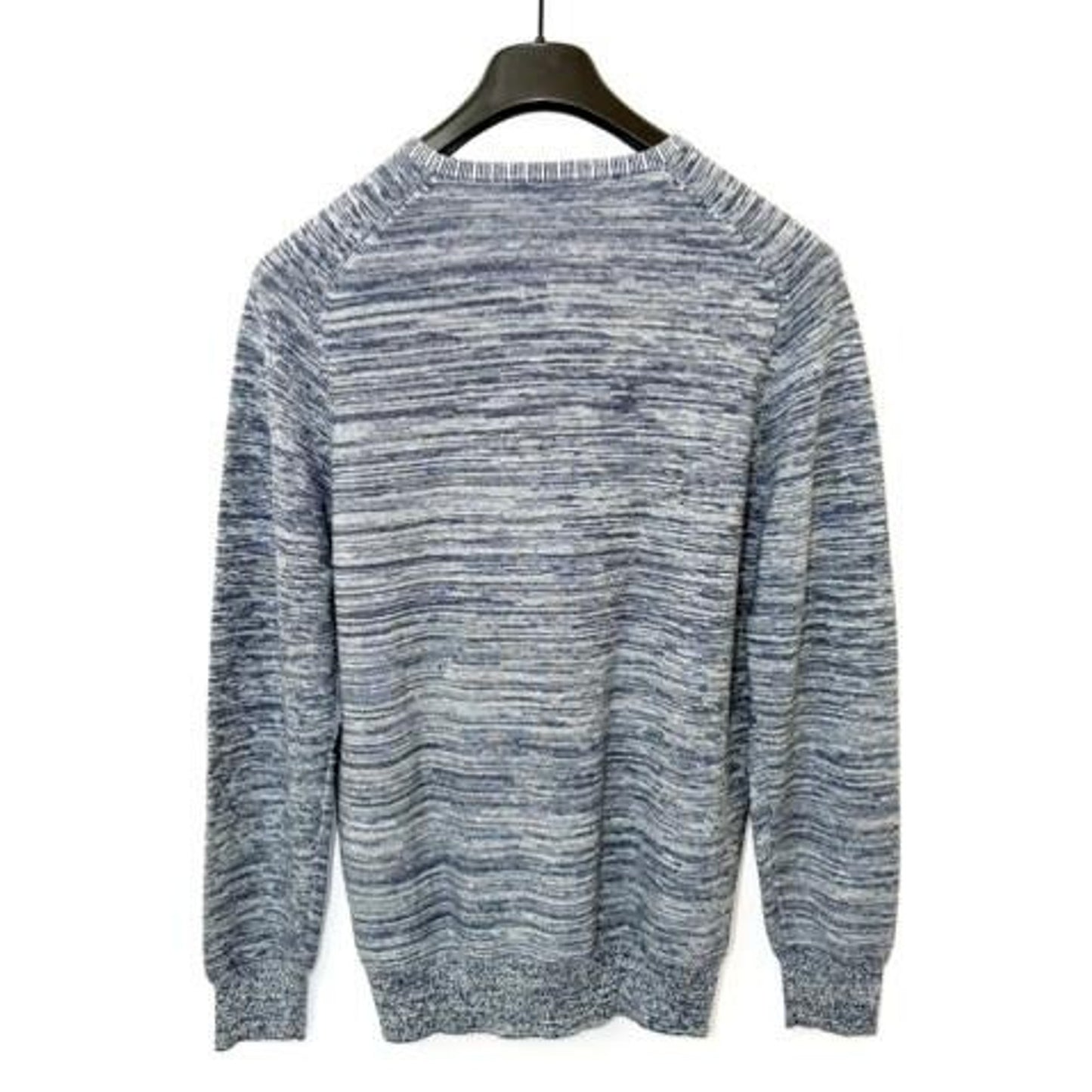 Peter Millar Crewneck Sweater Mens Large Blue Space Dye Merino Wool Linen Blend