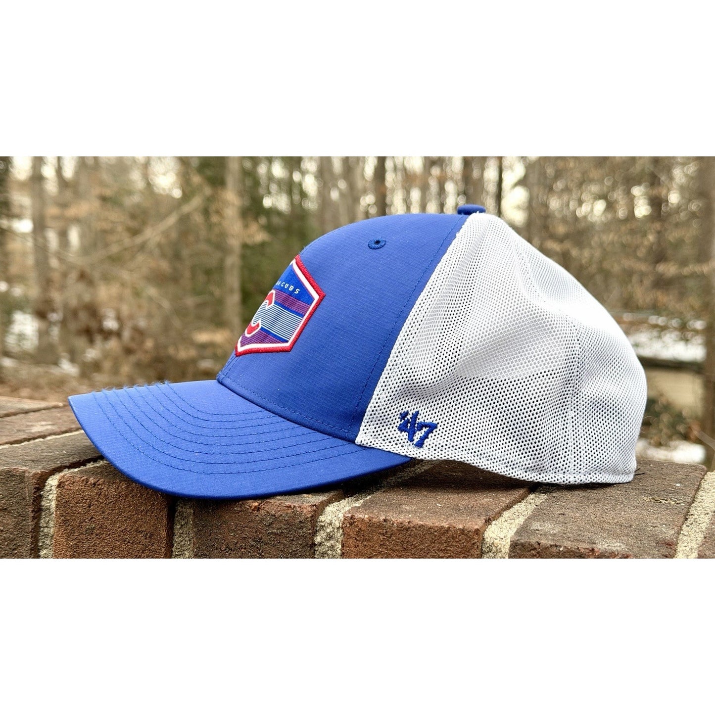 Men's Chicago Cubs '47 Royal/White Burgess Trucker Snapback Hat