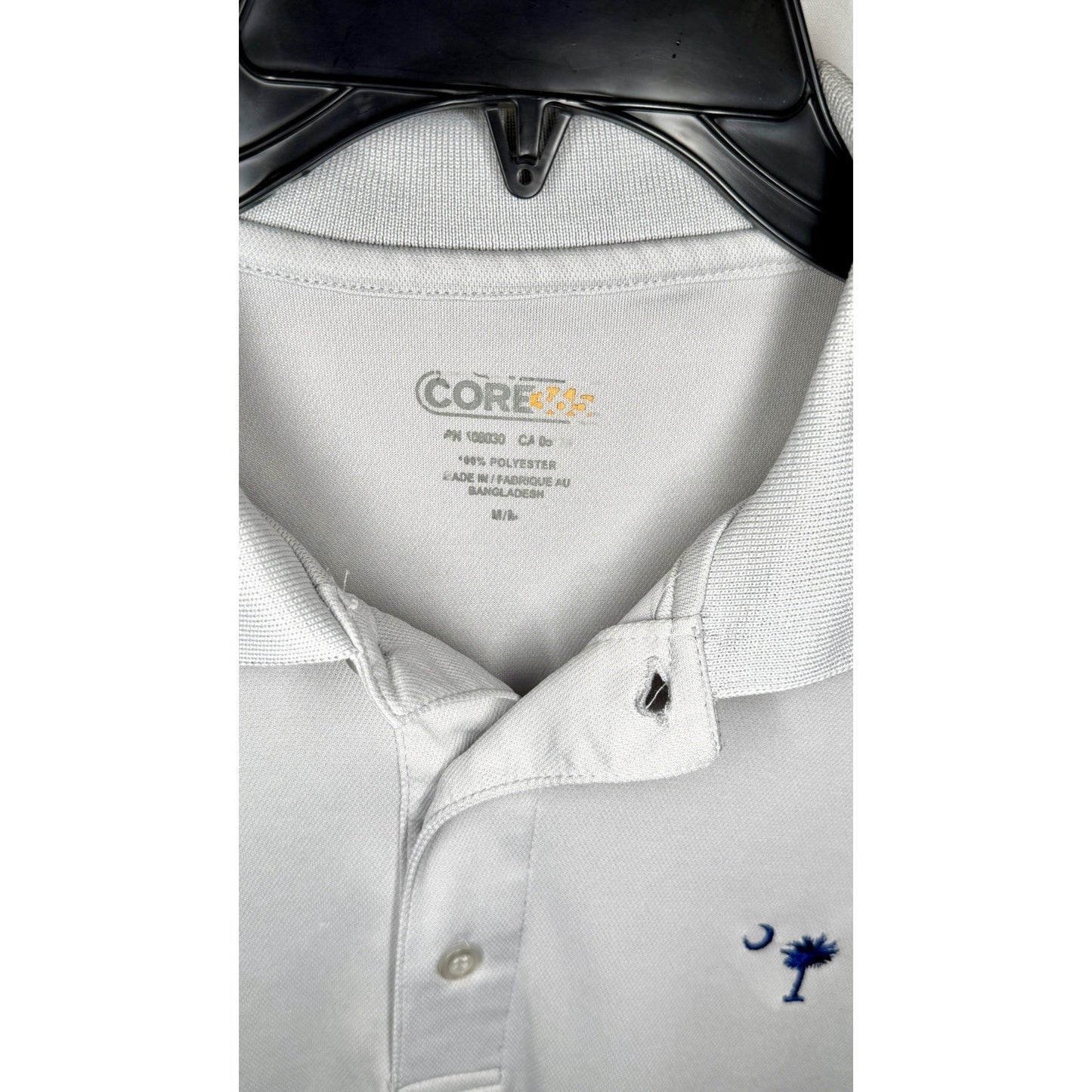 Core365 Grey Polo Embroidered With South Carolina Palmetto Tree MenSize Medium