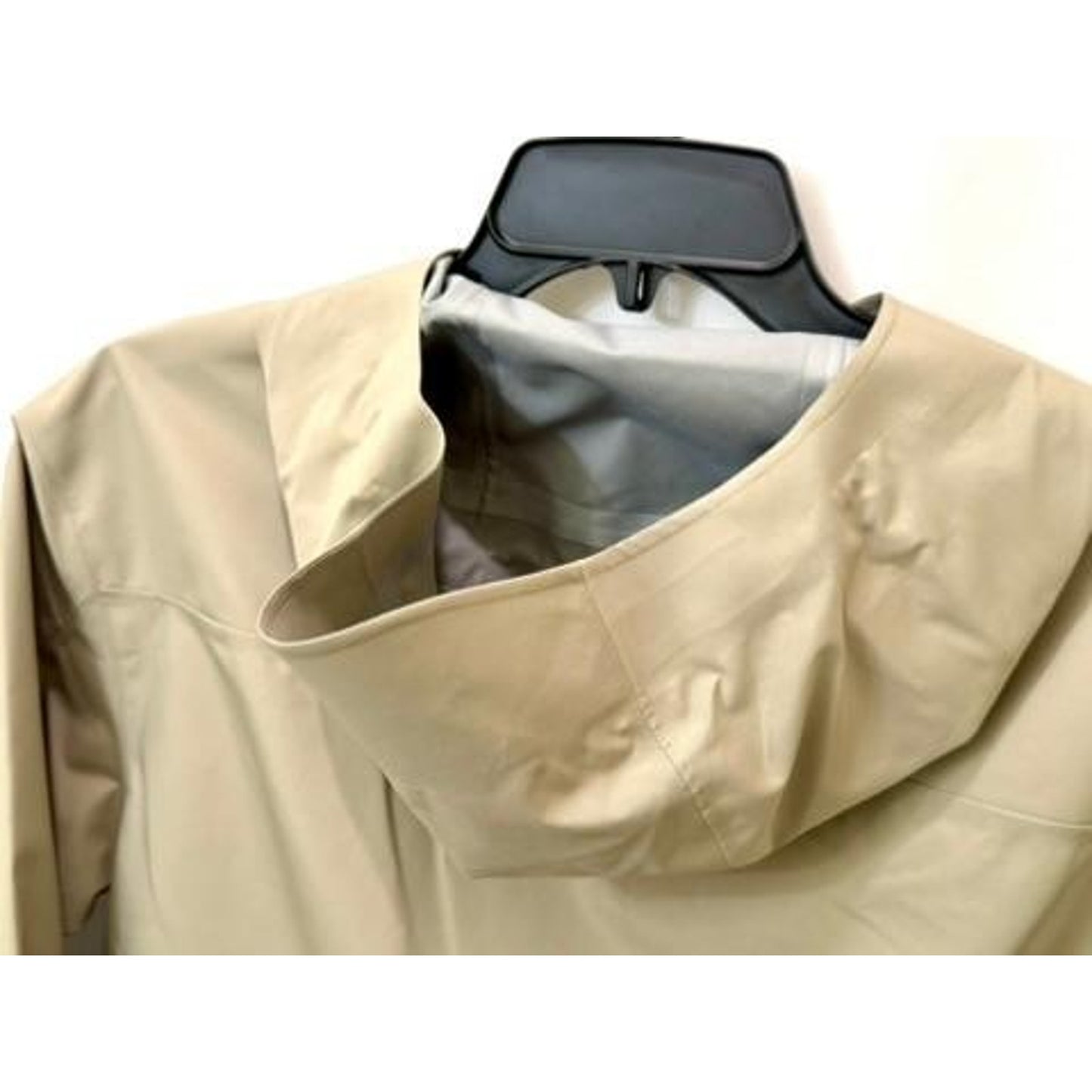 Calvin Klein Mens Large Beige Hooded Windbreaker Jacket Water Resistant Full Zip