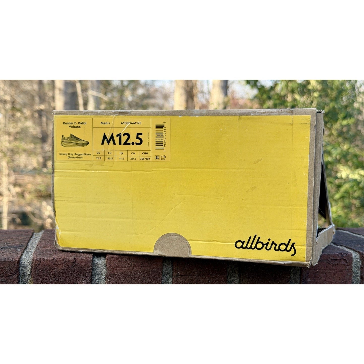 Allbirds Runner 2 - Dallol Volcano w/Box - Worn Once - Size 12.5 - Stormy Grey