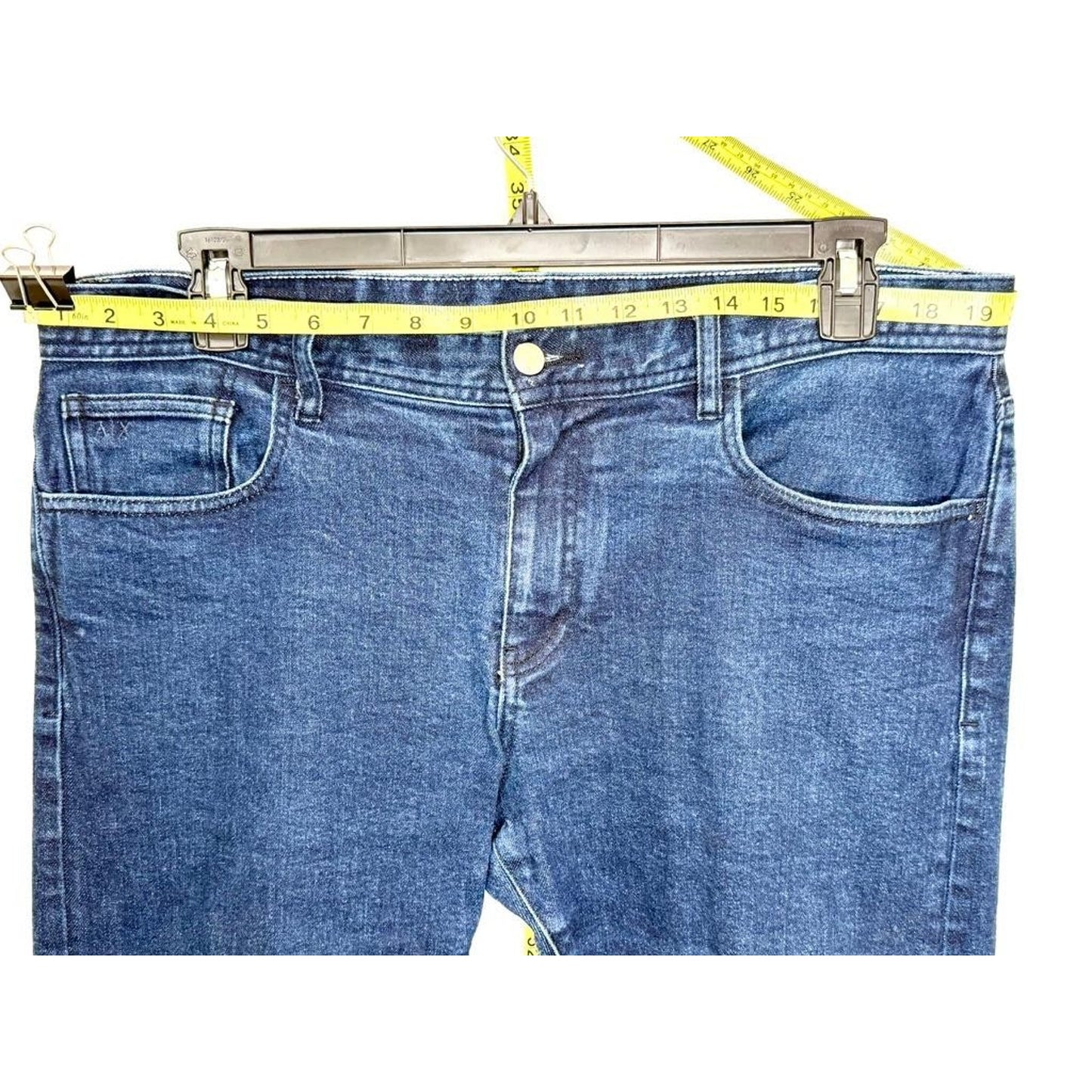 Armani Exchange J13 Slim Fit Jeans Mens Size 36 Dark Wash Blue Denim