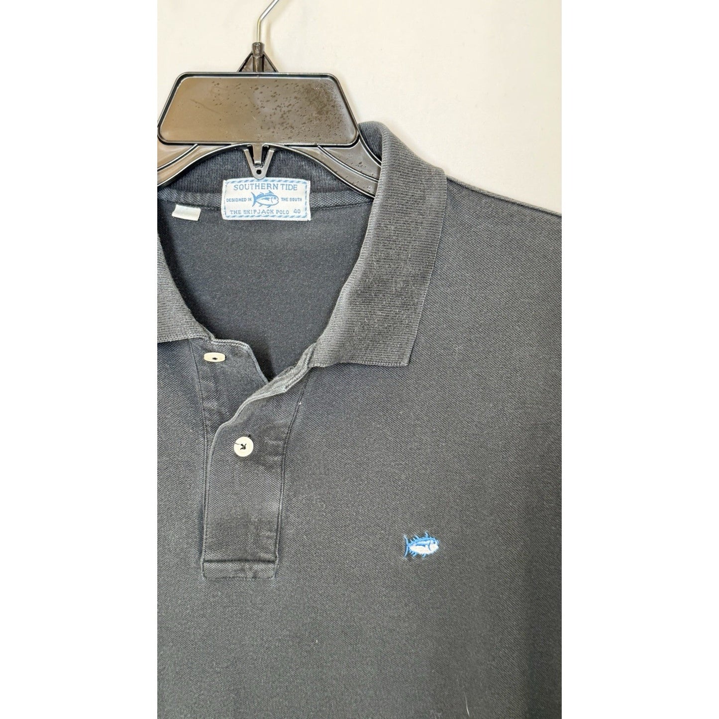 SOUTHERN TIDE Men's The Skipjack Short Sleeve Polo Shirt SIZE MEDIUM Black
