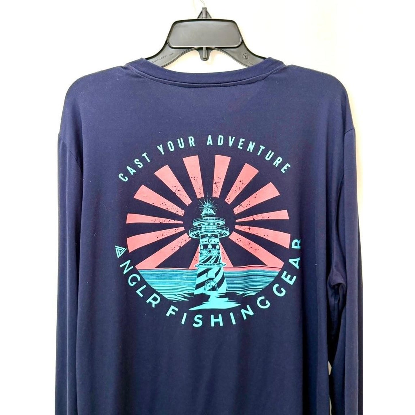 ANGLR Fishing Gear Shirt Mens Large Blue Long Sleeve Cast Your Adventure Egypt