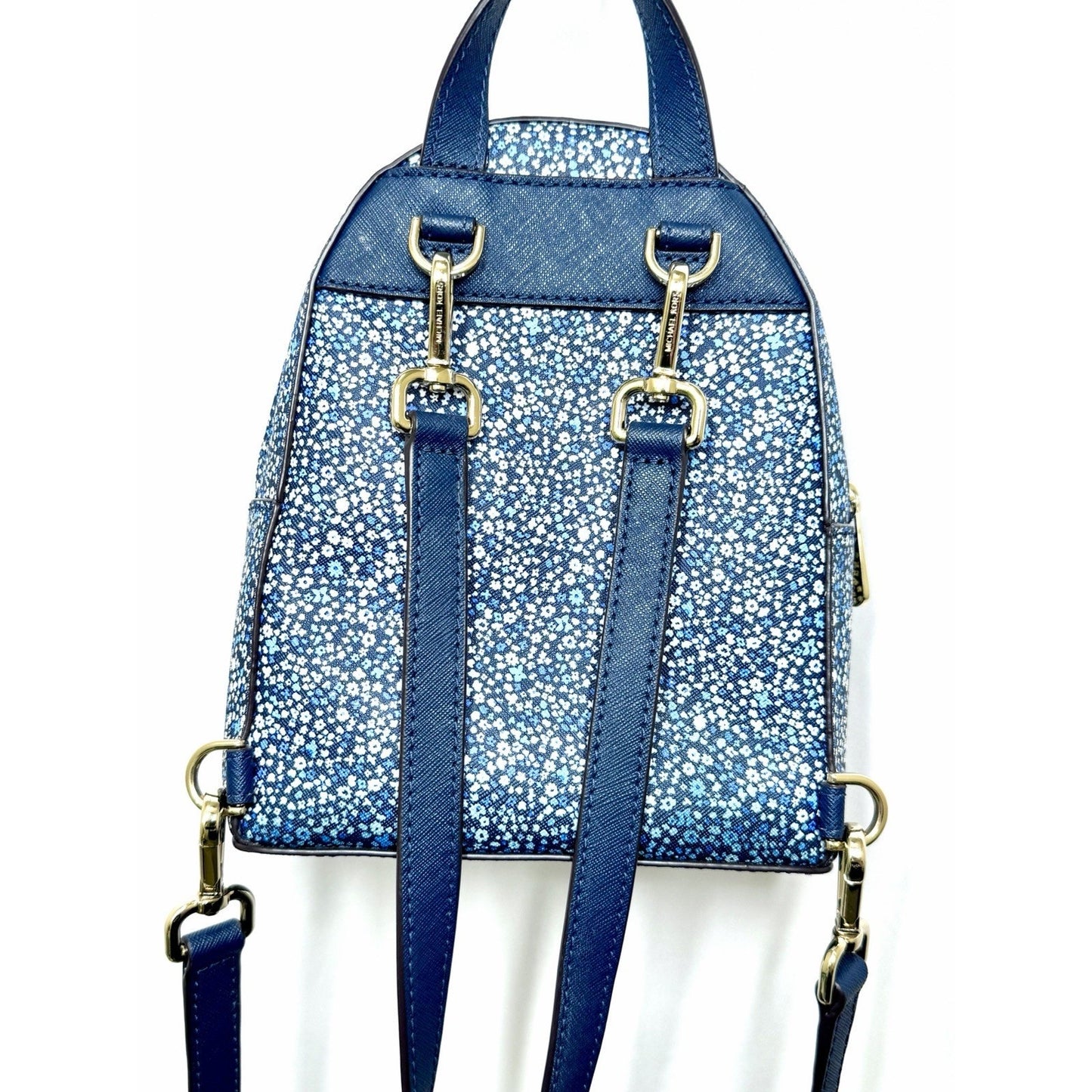 Michael Kors Abbey Mini Backpack In Navy Blue Floral Pattern NWOT / New W/ COA