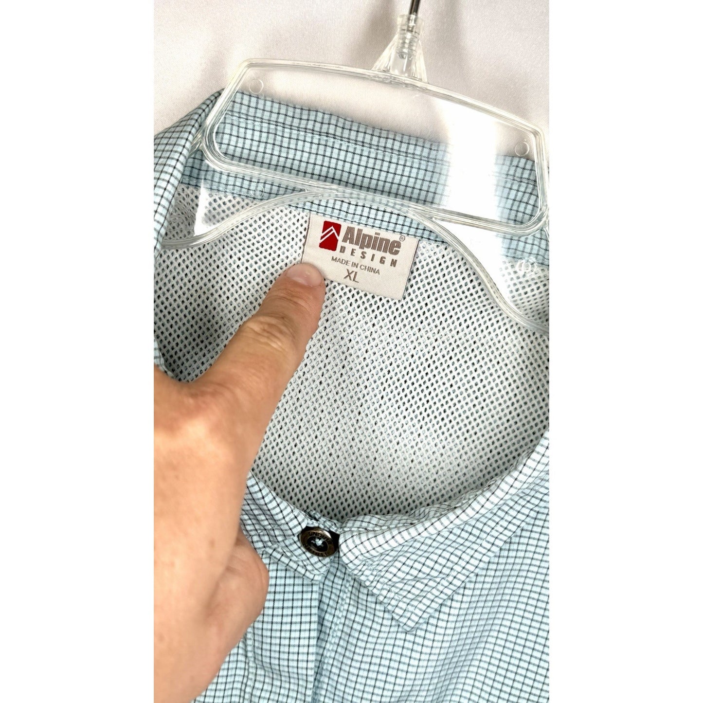 Alpine Design Women's Active Long Sleeve Top Hidden Button Blue Shirt XL
