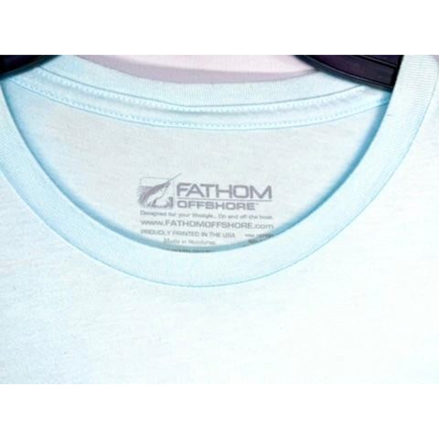 Fathom Offshore Marlin Fishing T-Shirt Mens Large Light Blue Short Sleeve Tee