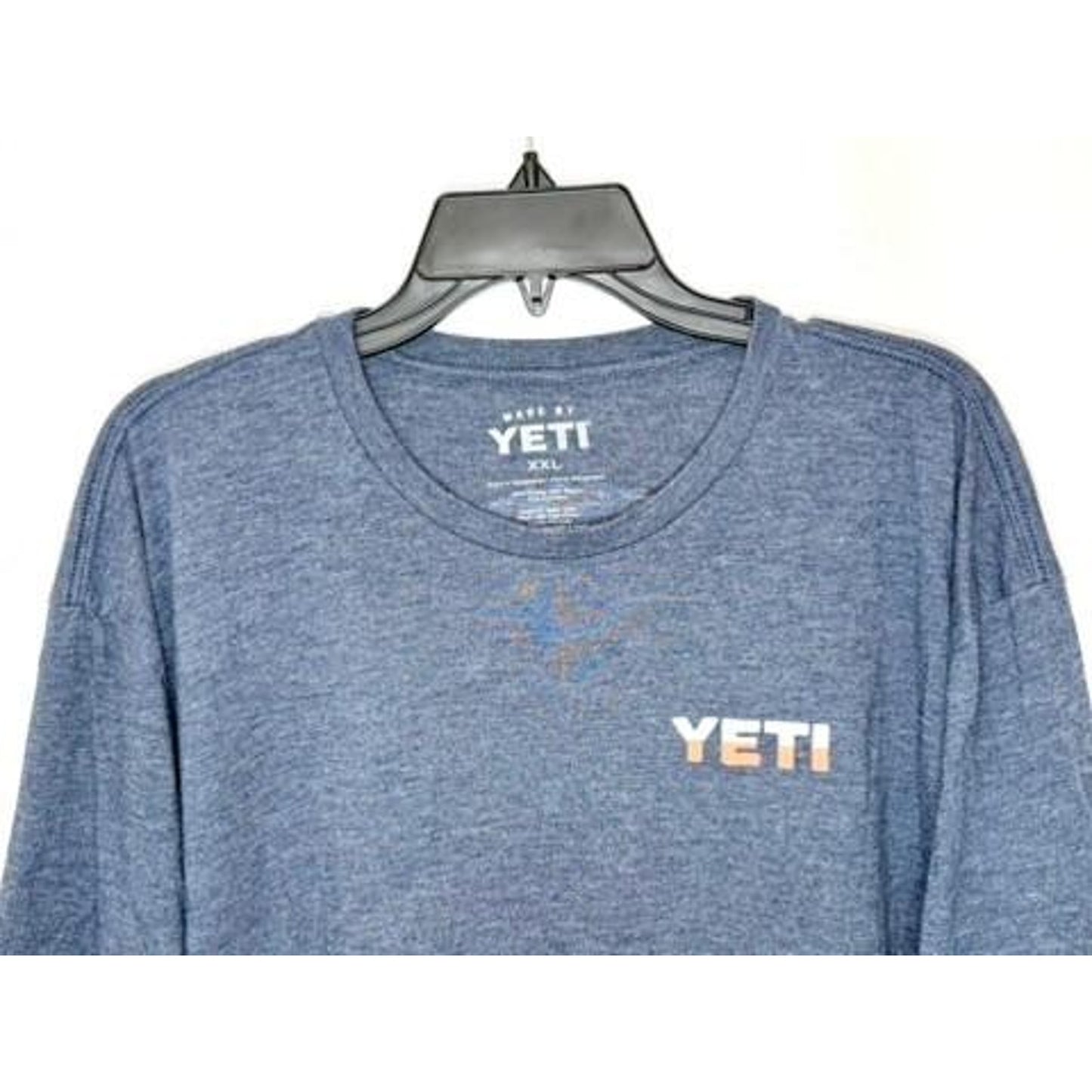 YETI Coolers Sunset Logo T-Shirt Mens XXL Blue Heathered Tri-Blend Short Sleeve