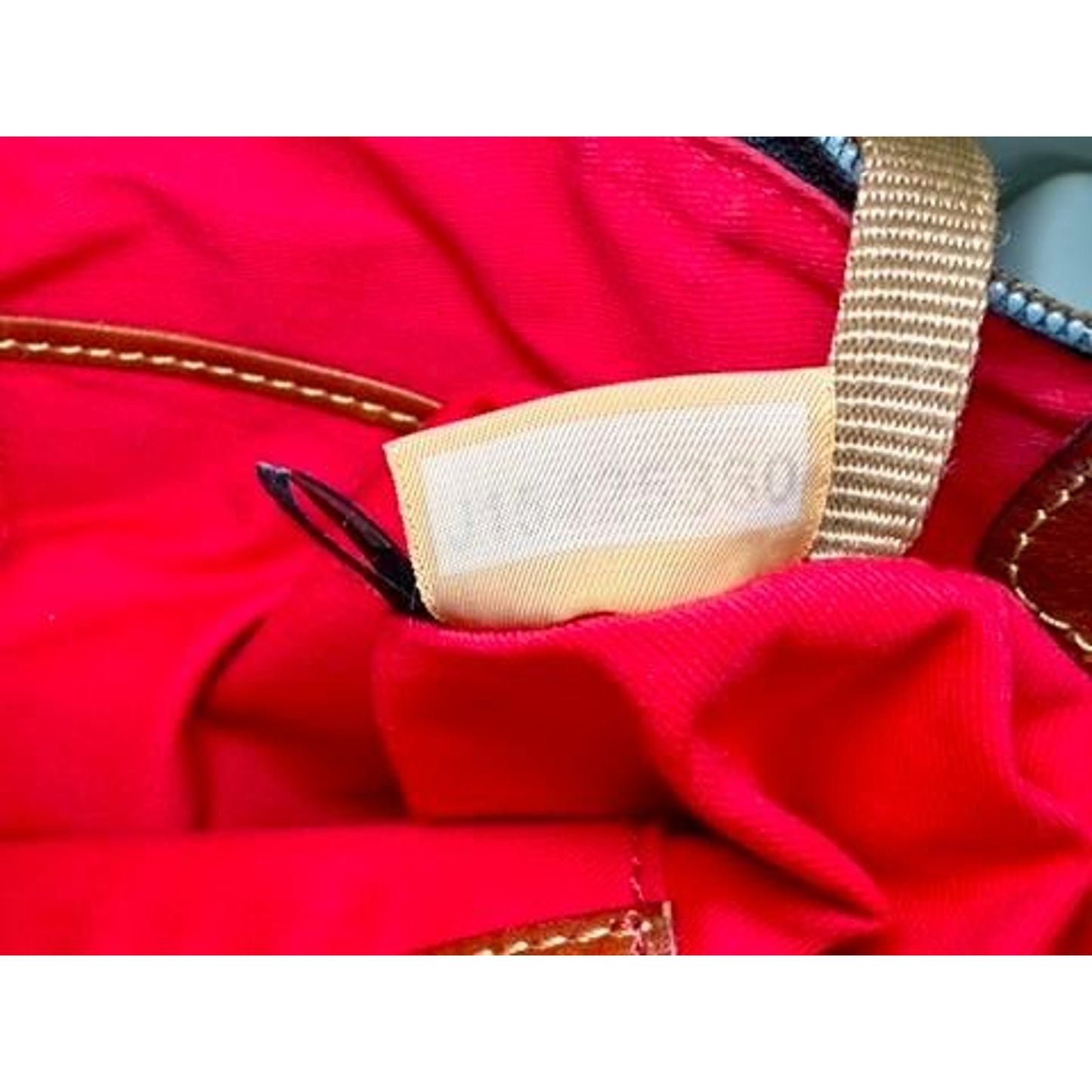 Dooney & Bourke Black Nylon Crossbody Bag Red Lining Brown Leather Strap