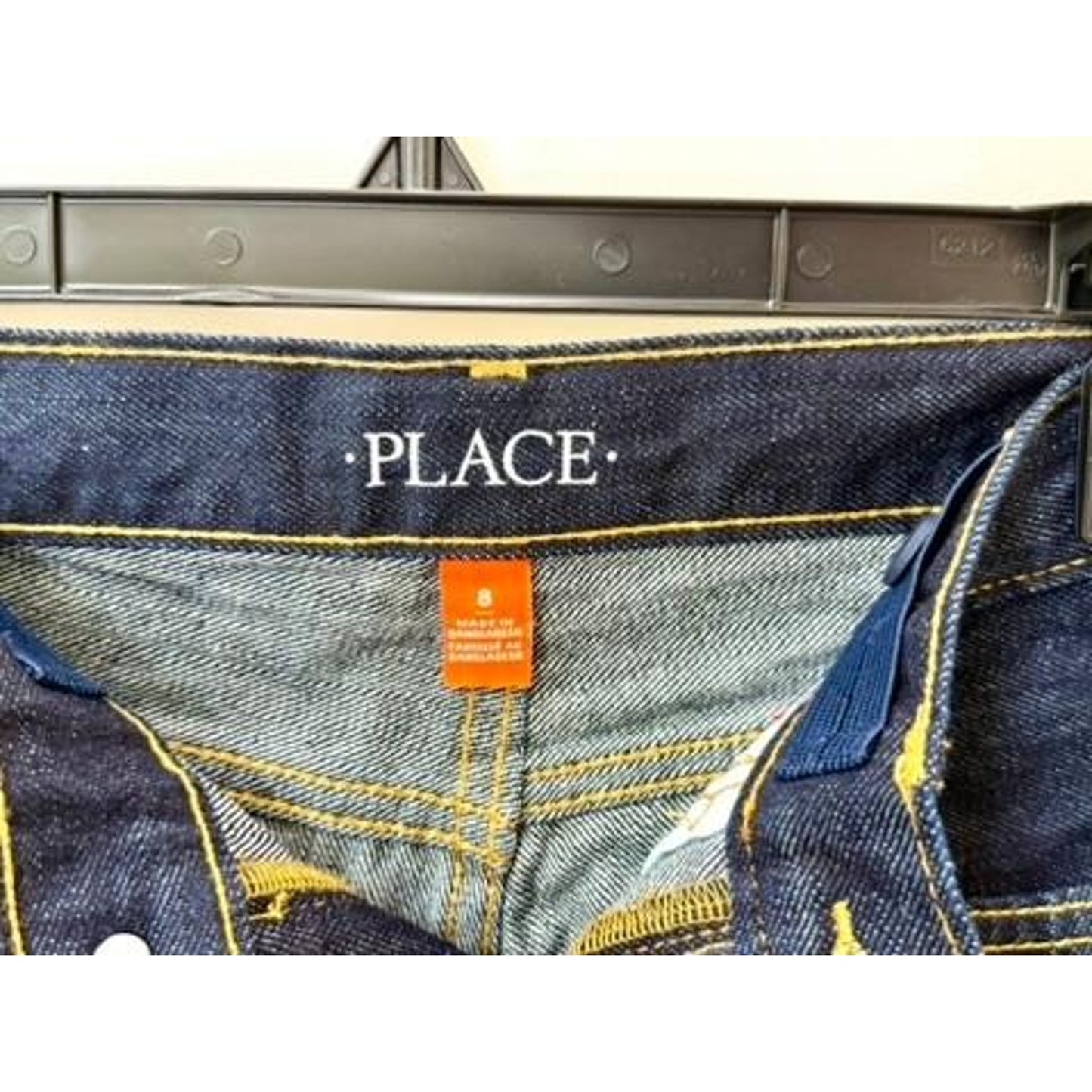 The Childrens Place Boys Denim Shorts Size 8 Dark Wash Blue Cotton Adjustable