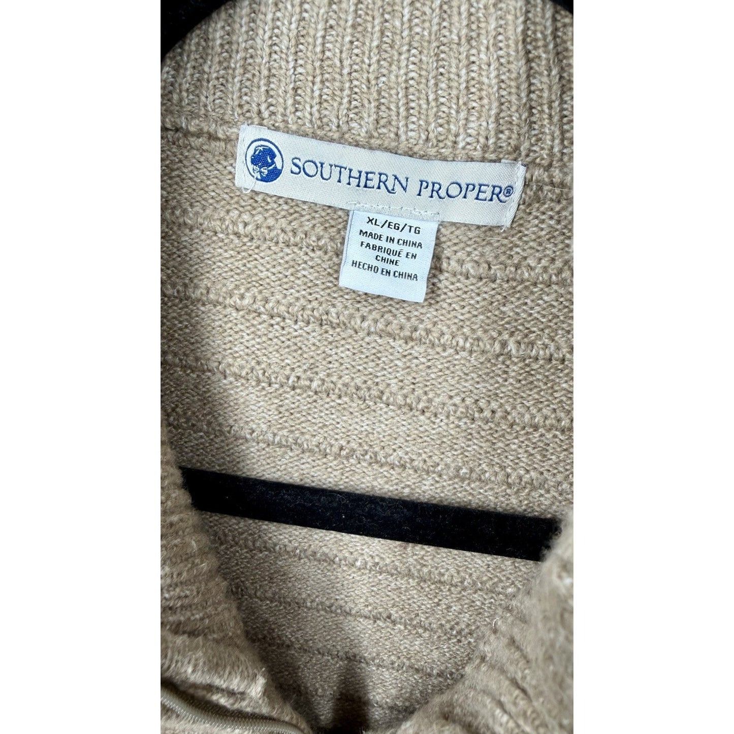Southern Proper Men's Textured 1/4 Zip Sweater Size XL
