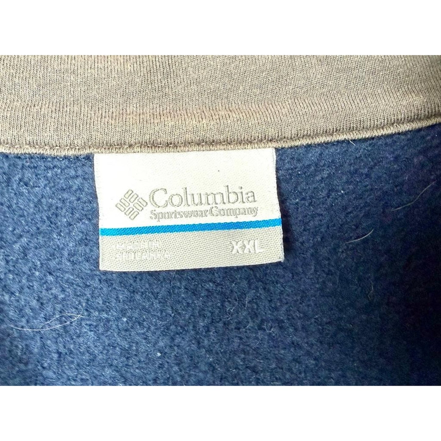 Columbia Sportswear Mens XXL Blue 1/4 Zip Pullover Fleece Sweater AM6771