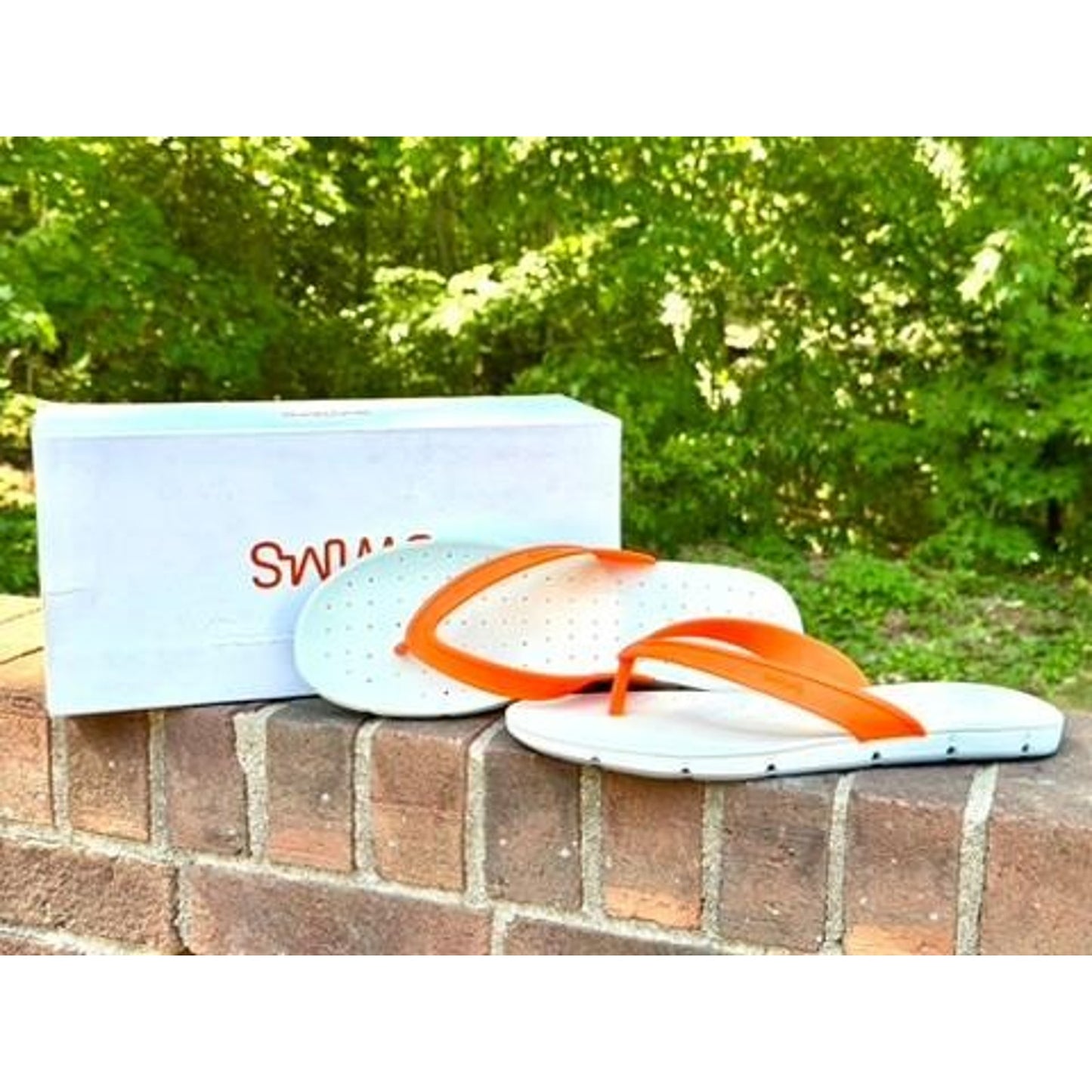 SWIMS Breeze Thong Sandal Mens Size 11 Orange White Gray Flip Flop 21287-589-11