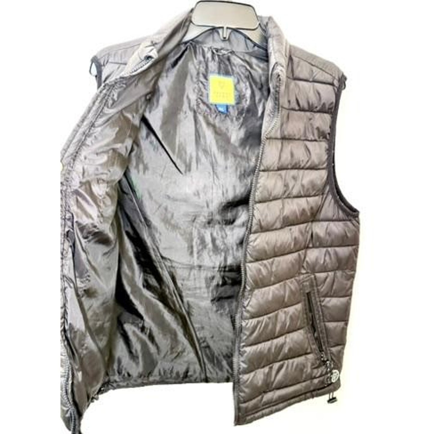 Prince & Fox Puffer Vest Mens Medium Black Full Zip Quilted Sleeveless Jacket