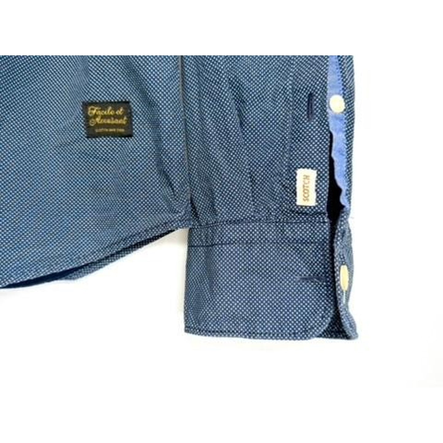 Scotch & Soda Amsterdam Couture Mens Medium Blue Micro Dotted Button Up Shirt
