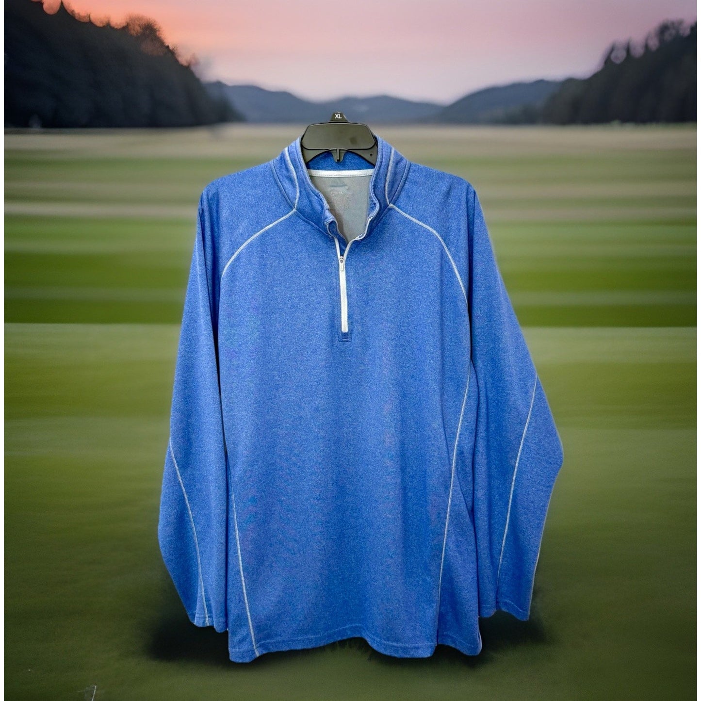 Slazenger Golf Mens XL Blue 1/4 Zip Pullover Sweatshirt Performance Shirt