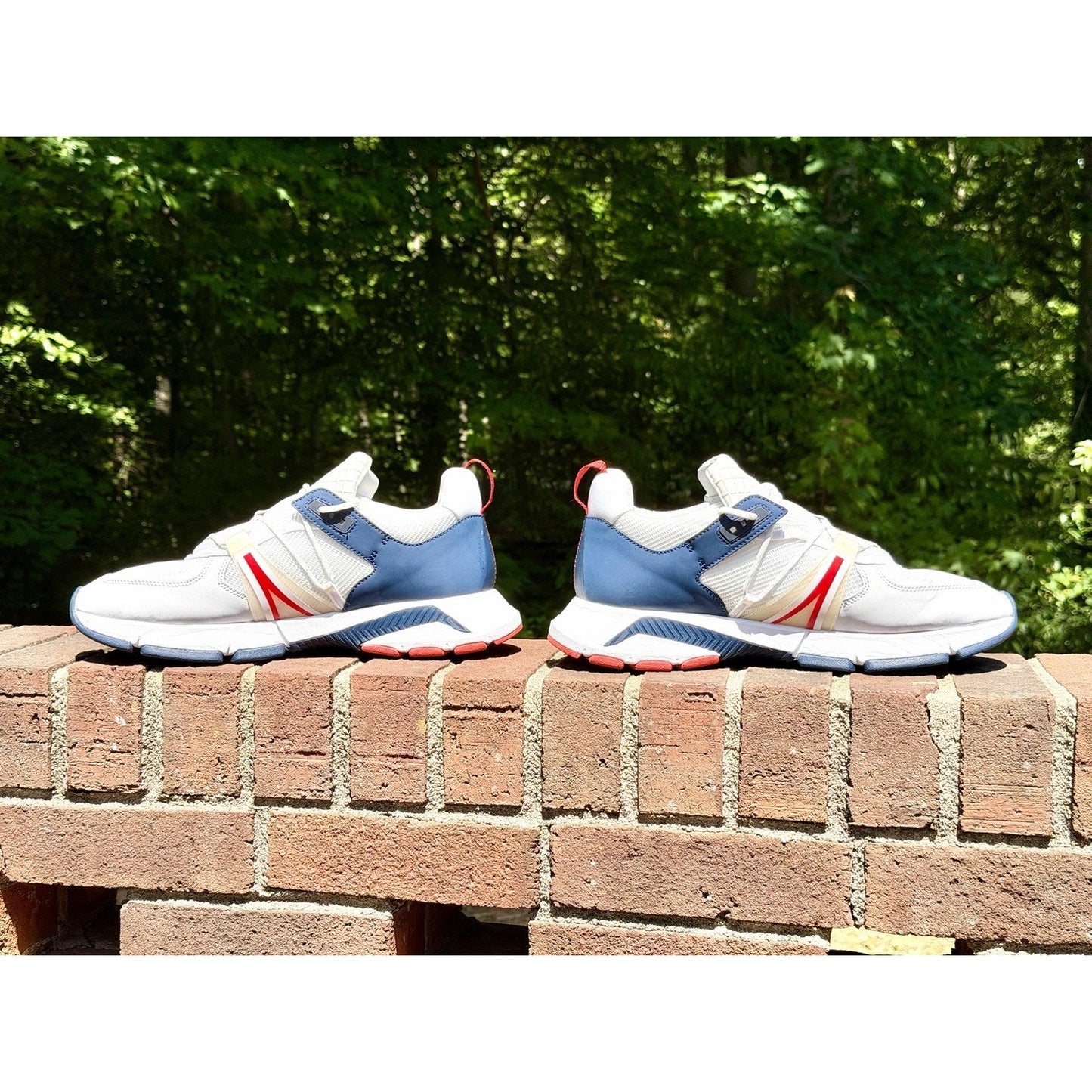 Lacoste L003 Men's Sneakers White Navy Red Size 12 Excellent Condition Worn 2x