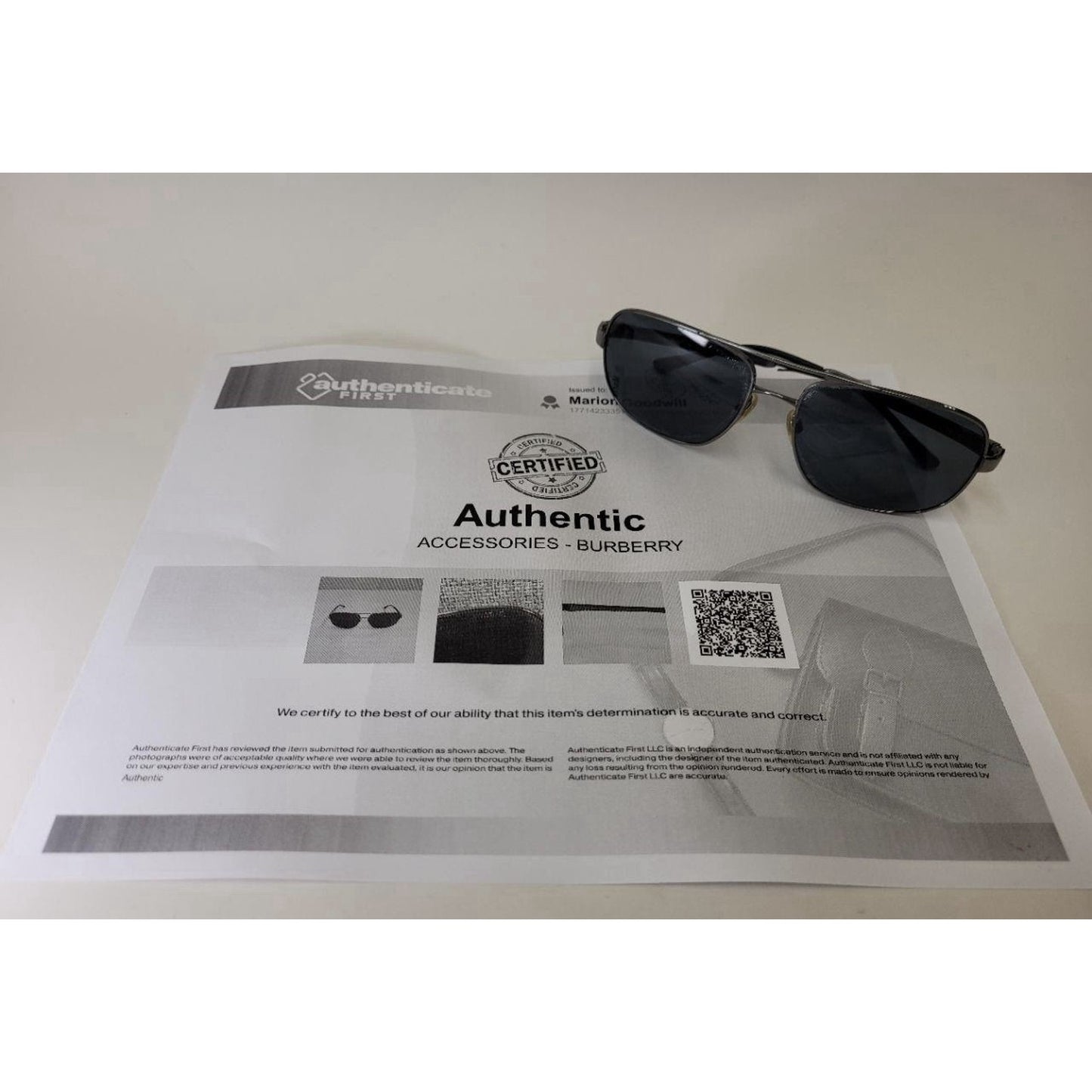 BURBERRY B 3064 1173/81 60017 135 Sunglasses - FRAME ONLY - Discontinued - W/COA