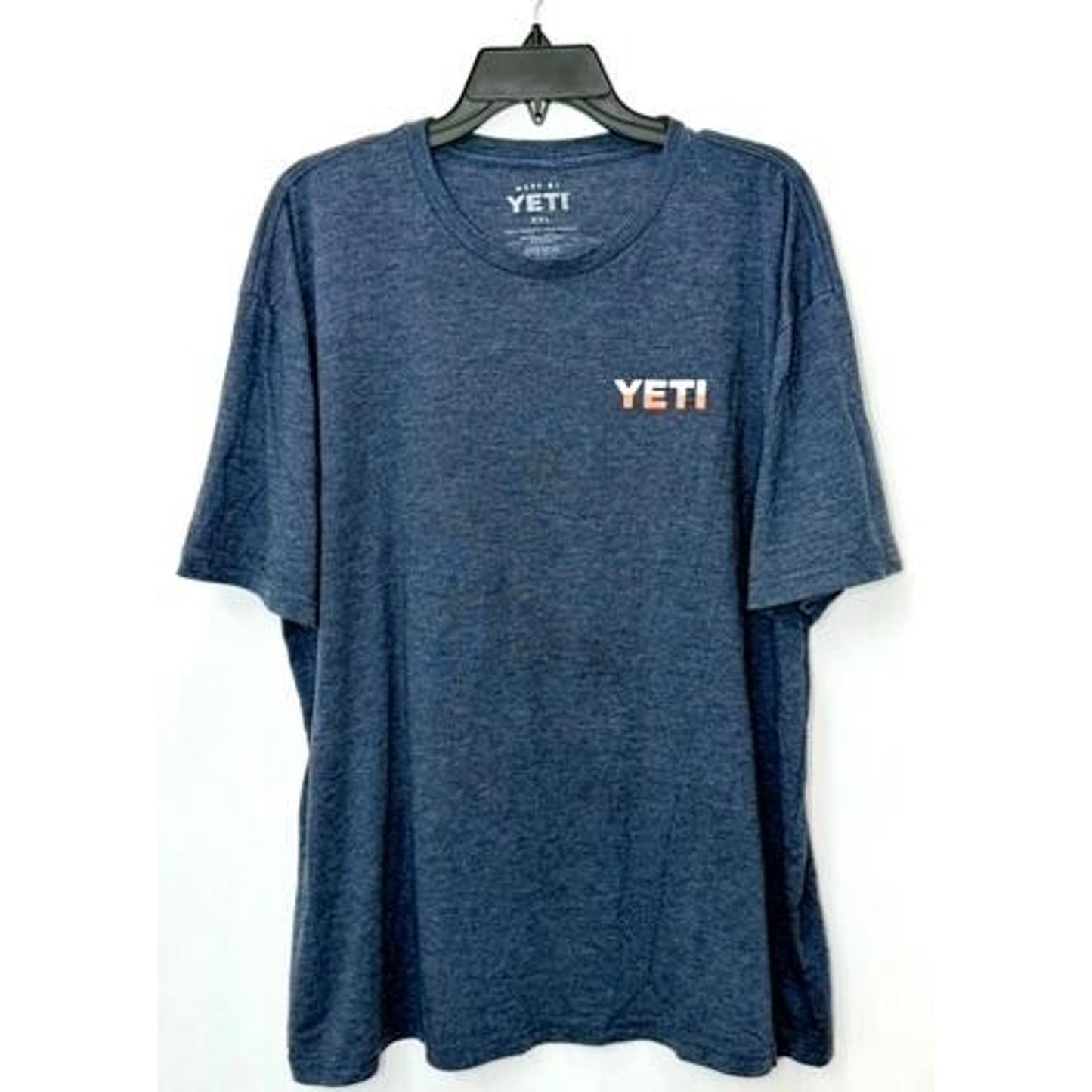 YETI Coolers Sunset Logo T-Shirt Mens XXL Blue Heathered Tri-Blend Short Sleeve