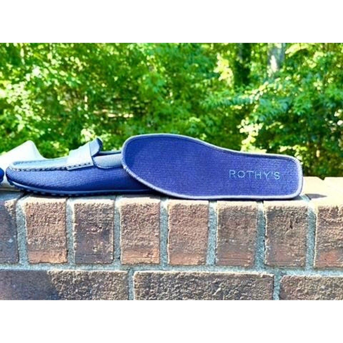 Rothys The Driving Loafer Amalfi Blue Slip On Shoes Mens Size 7.5 NIB