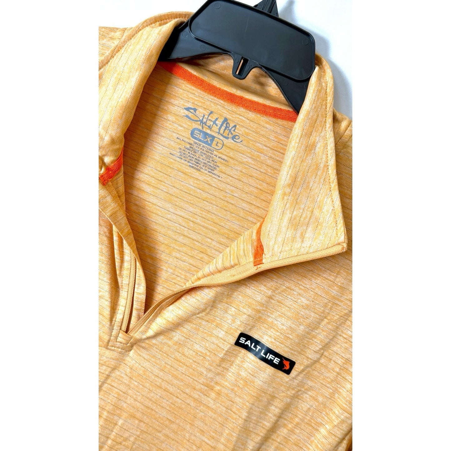 Salt Life Performance SLX Uvapor 1/4 Zip Pullover Orange Size L (Missing Zipper)
