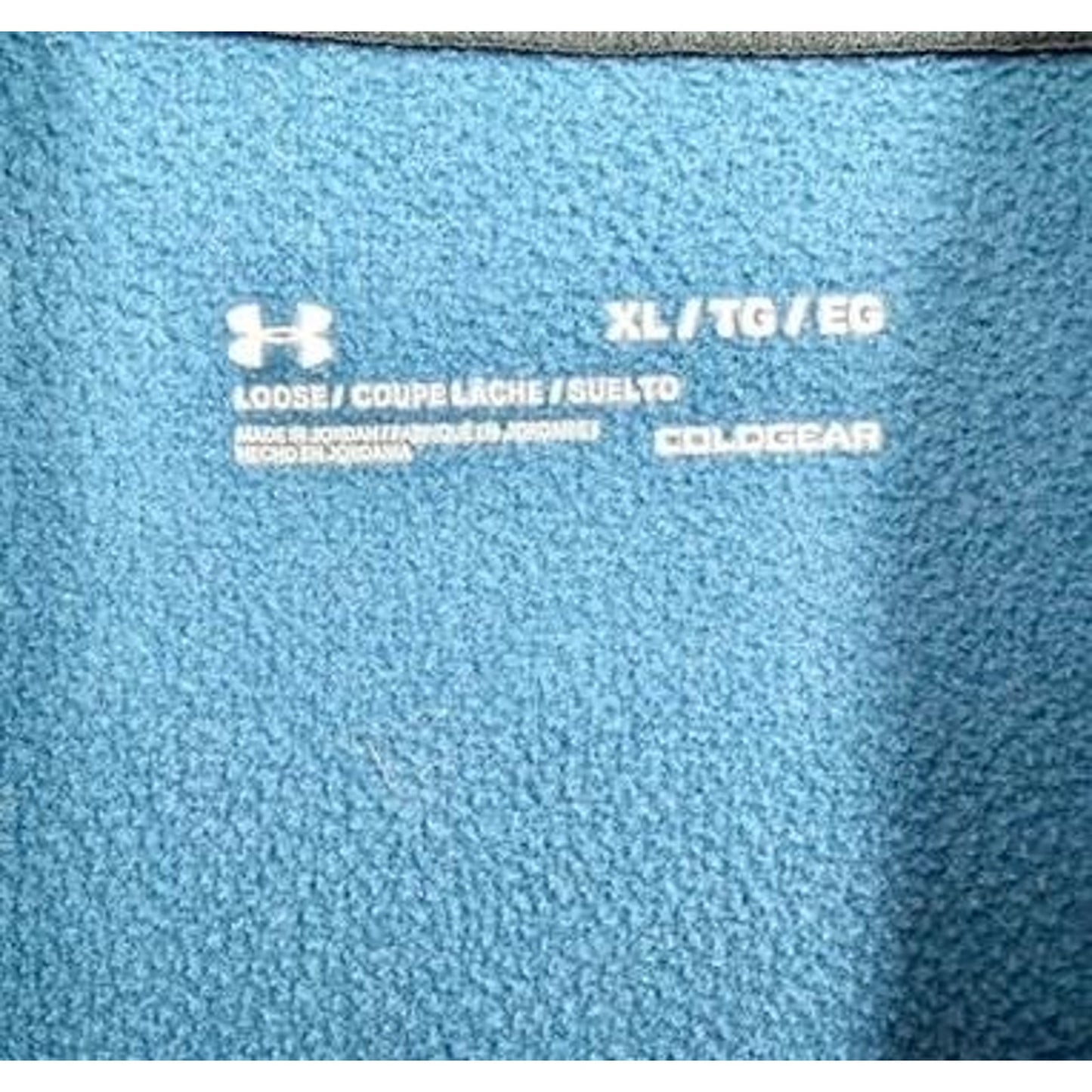 Under Armour ColdGear 1/4 Zip Pullover Mens XL Blue Space Dye Fleece Sweater
